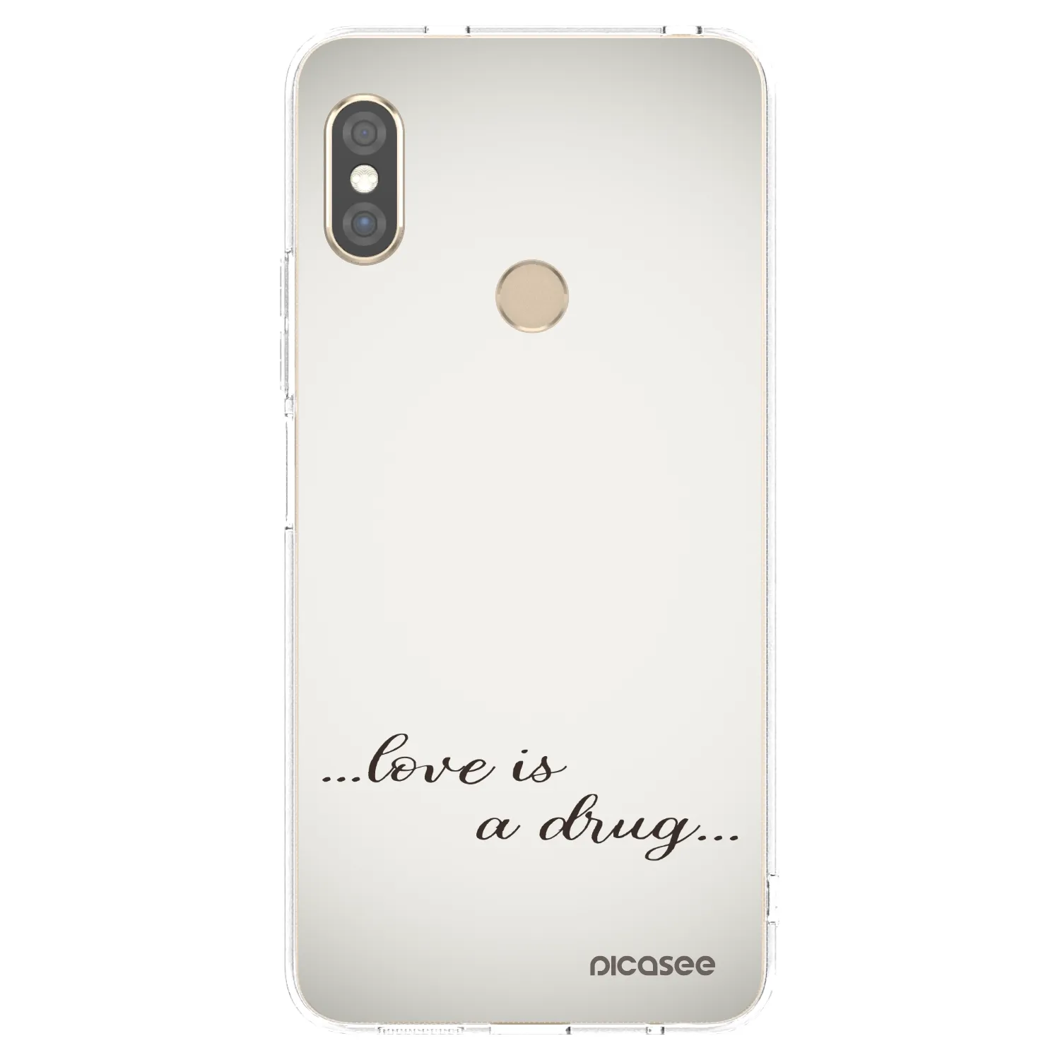 Picasee silikonowe przeźroczyste etui na Xiaomi Redmi Note 5 Global - Love is a drug