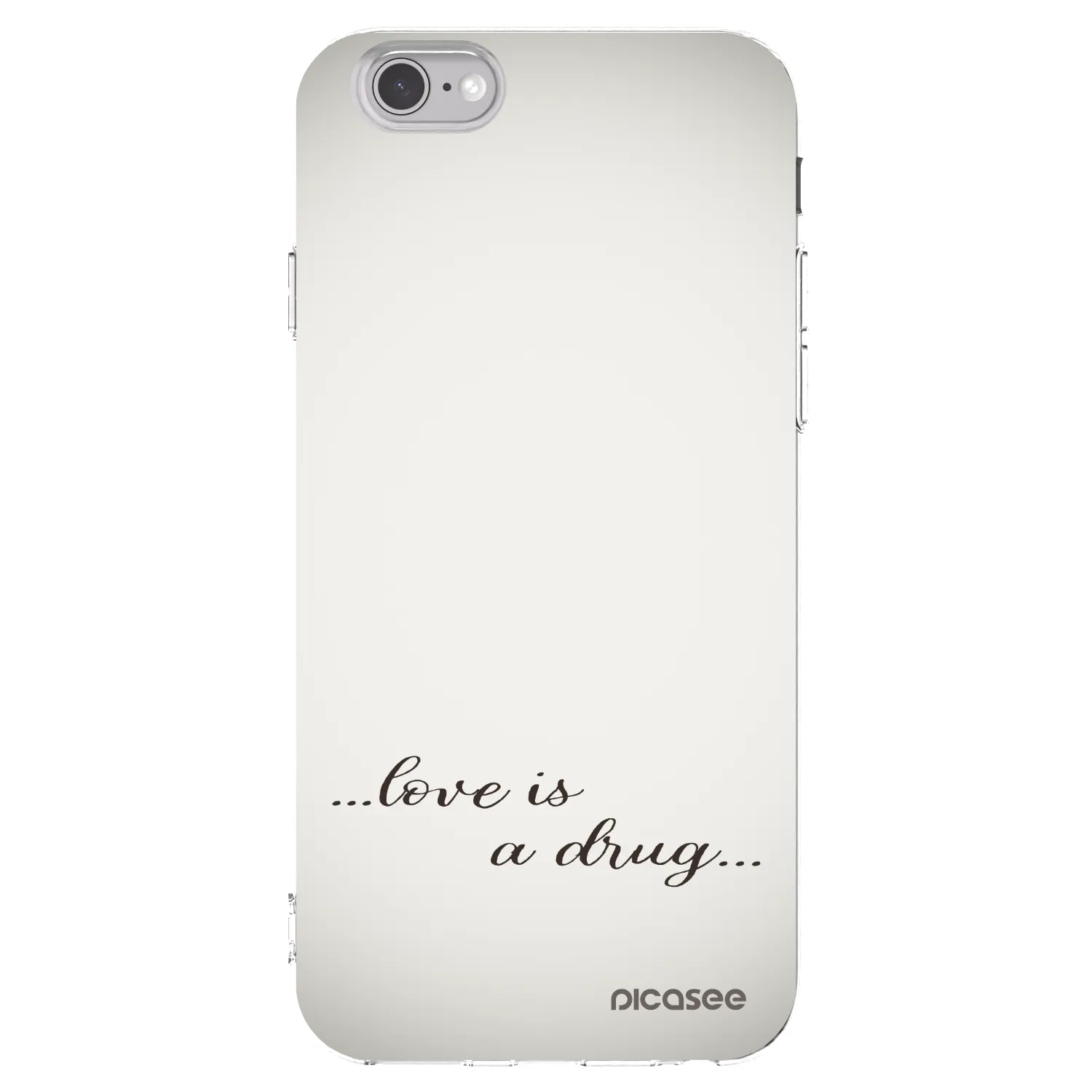 Picasee silikonowe przeźroczyste etui na Apple iPhone 6/6S - Love is a drug