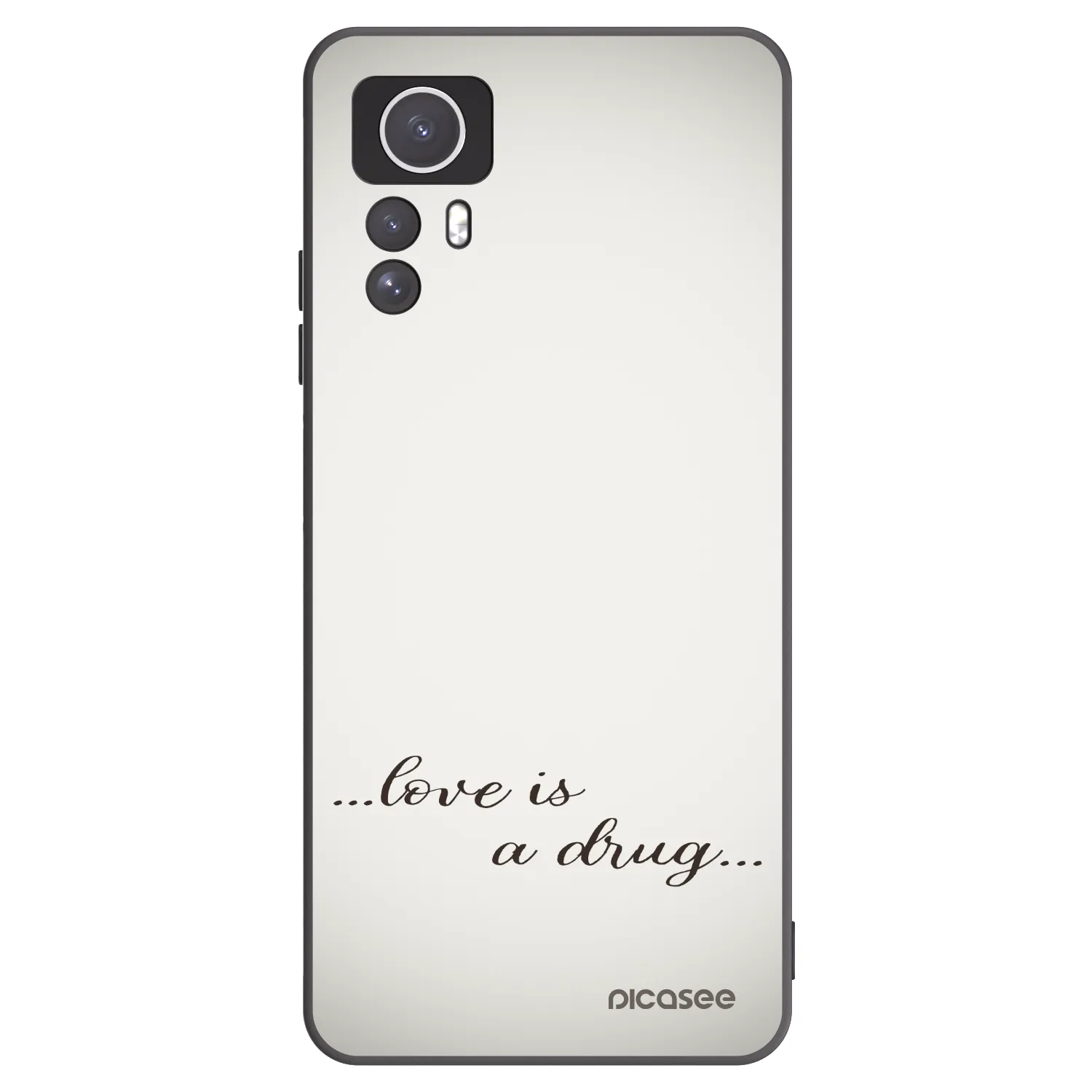 Picasee silikonowe czarne etui na Xiaomi Redmi Note 12S - Love is a drug