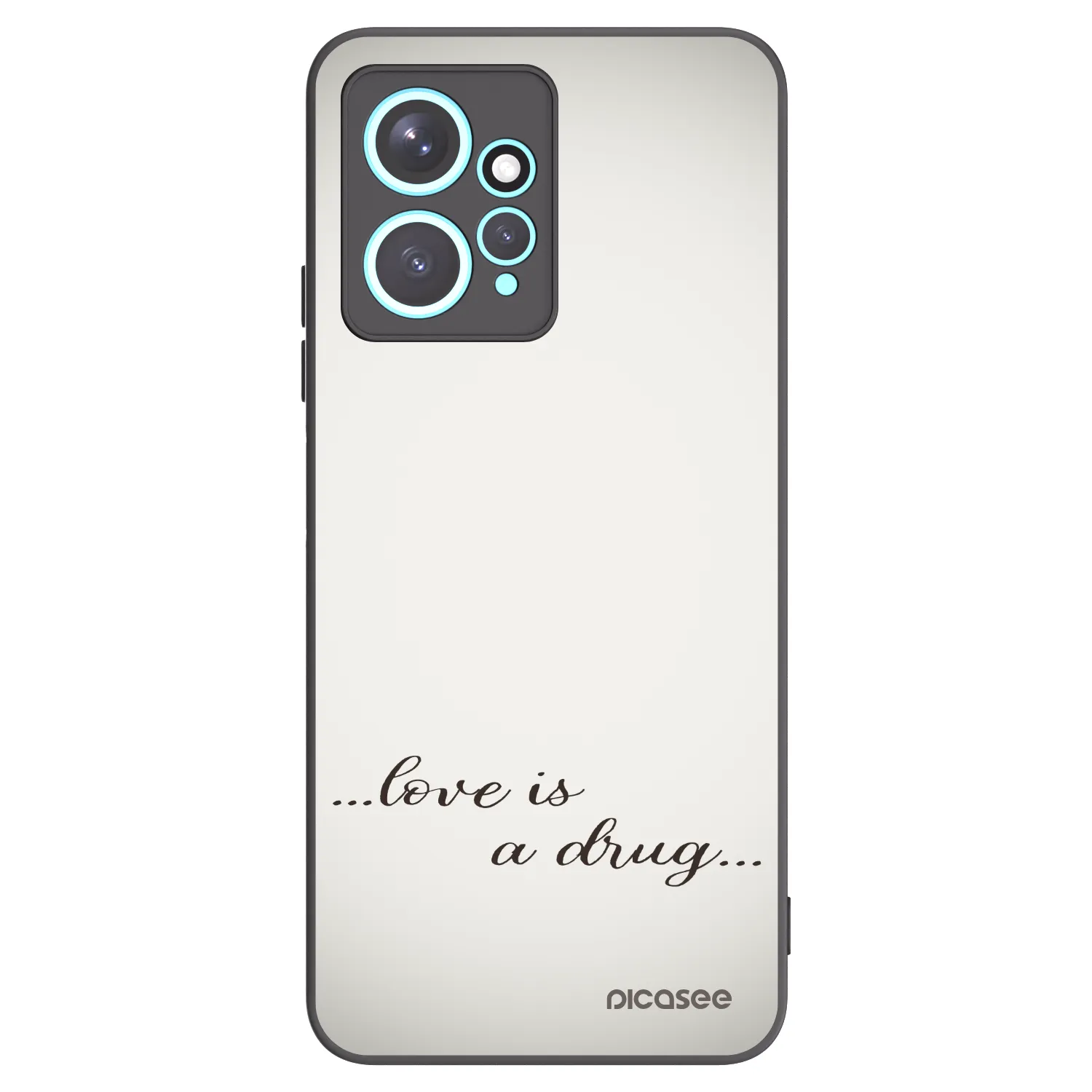 Picasee silikonowe czarne etui na Xiaomi Redmi Note 12 4G - Love is a drug