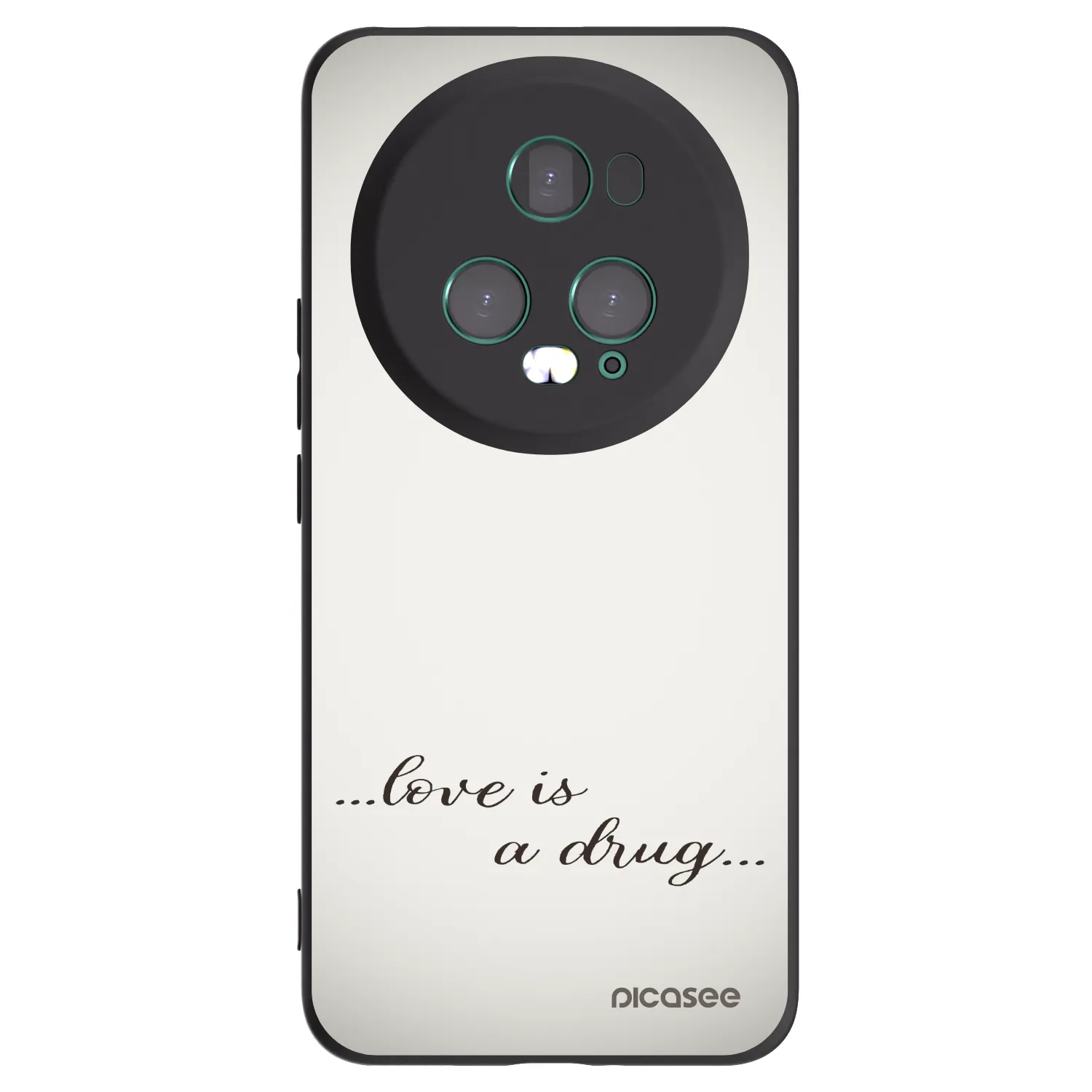 Picasee silikonowe czarne etui na Honor Magic5 Pro - Love is a drug