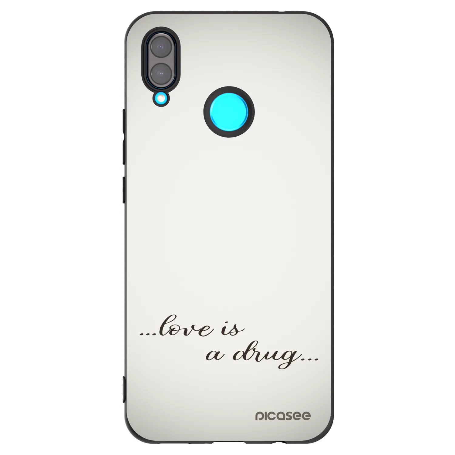 Picasee silikonowe czarne etui na Huawei Nova 3i - Love is a drug