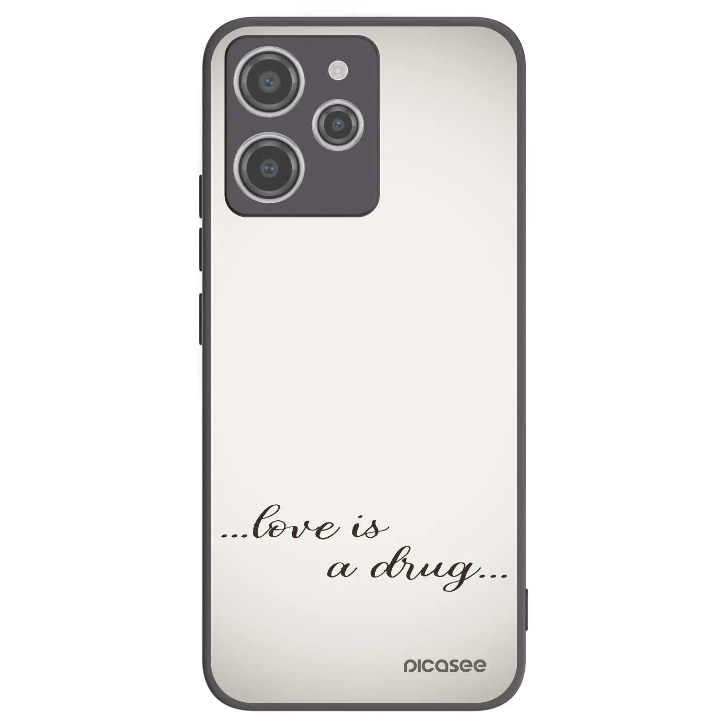 Picasee silikonowe czarne etui na Xiaomi Redmi 12 4G - Love is a drug