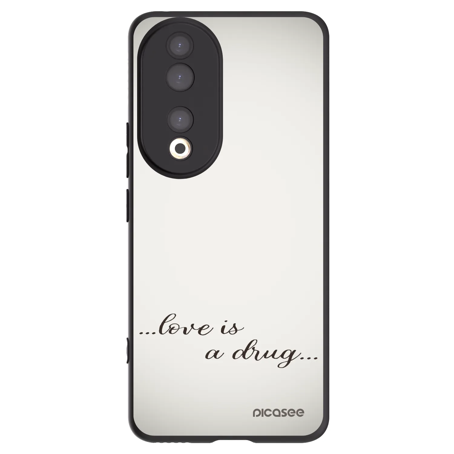 Picasee silikonowe czarne etui na Honor 90 5G - Love is a drug