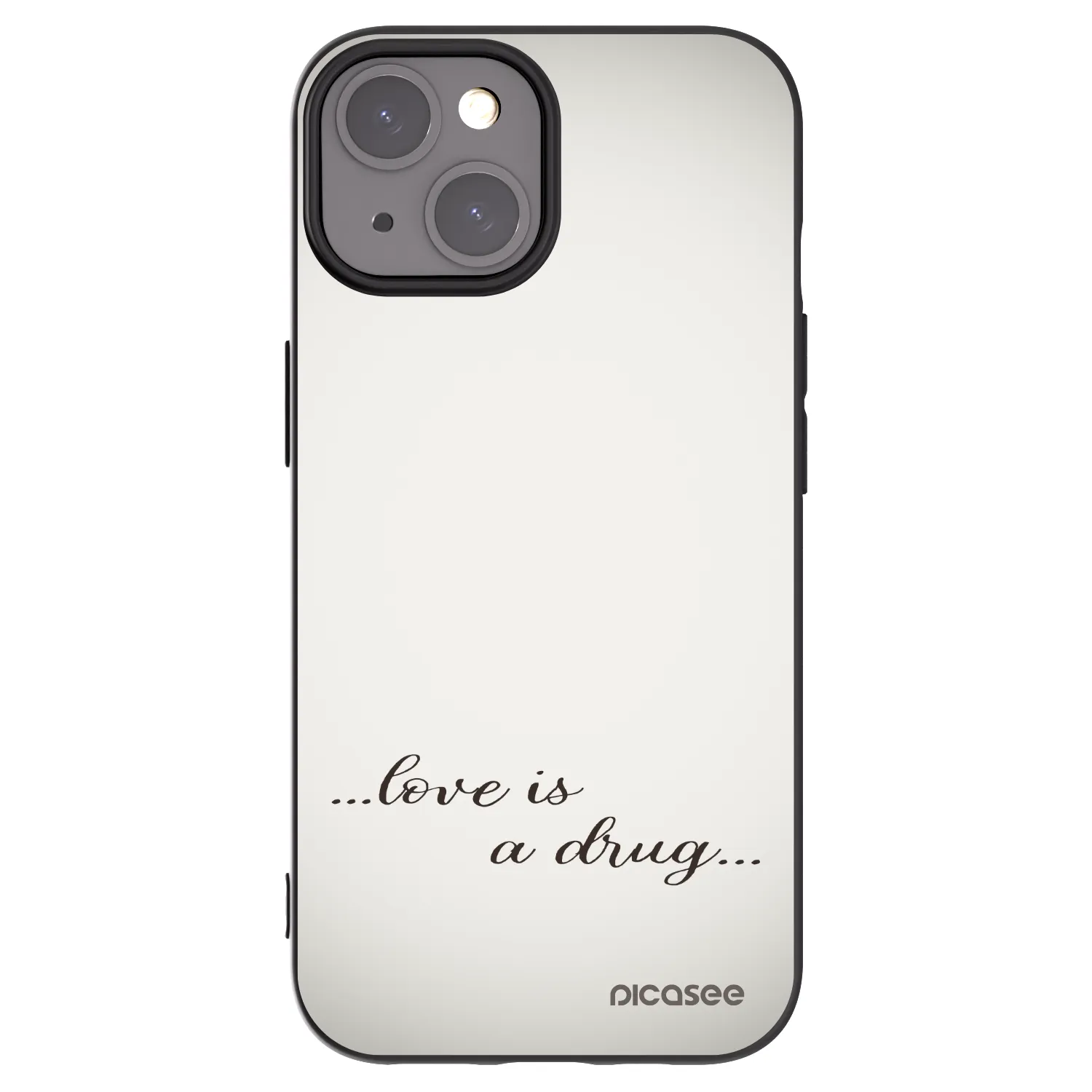 Picasee silikonowe czarne etui na Apple iPhone 15 - Love is a drug
