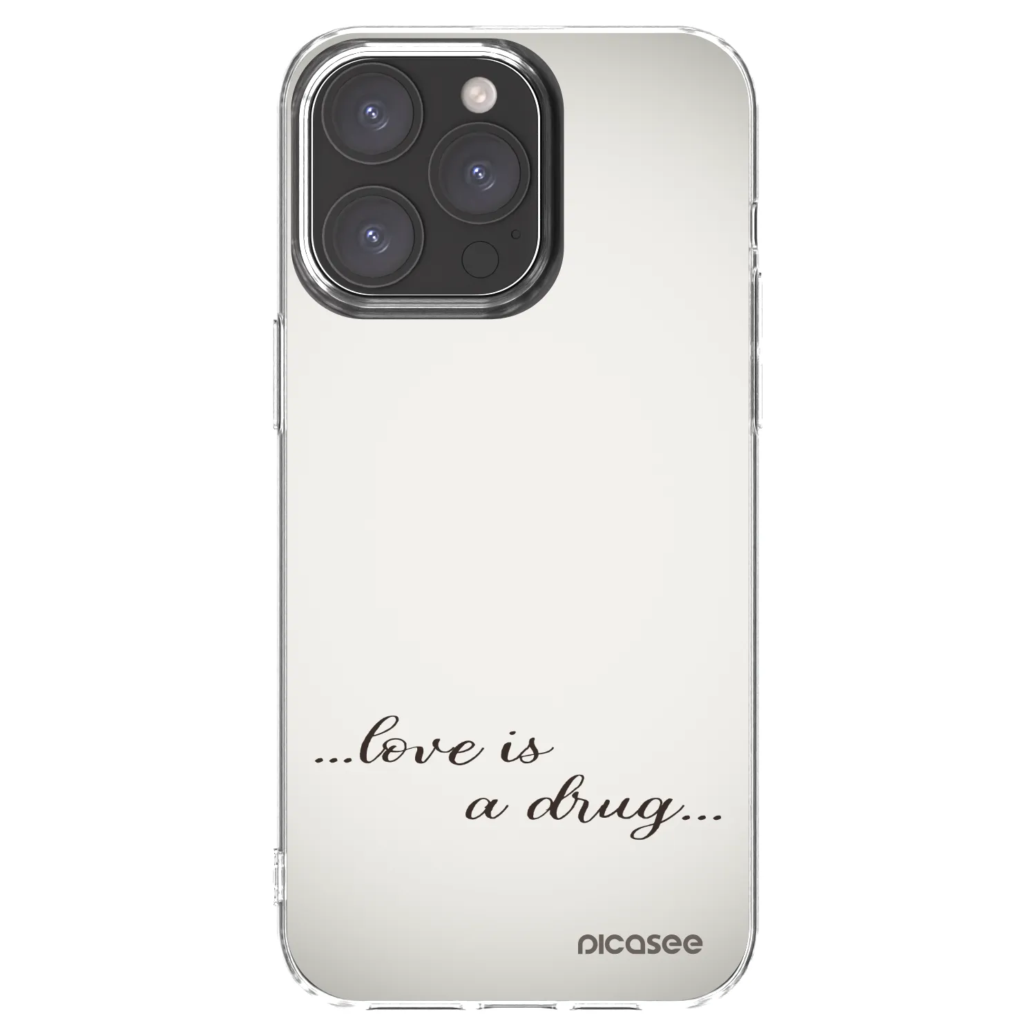 Picasee silikonowe przeźroczyste etui na Apple iPhone 15 Pro Max - Love is a drug