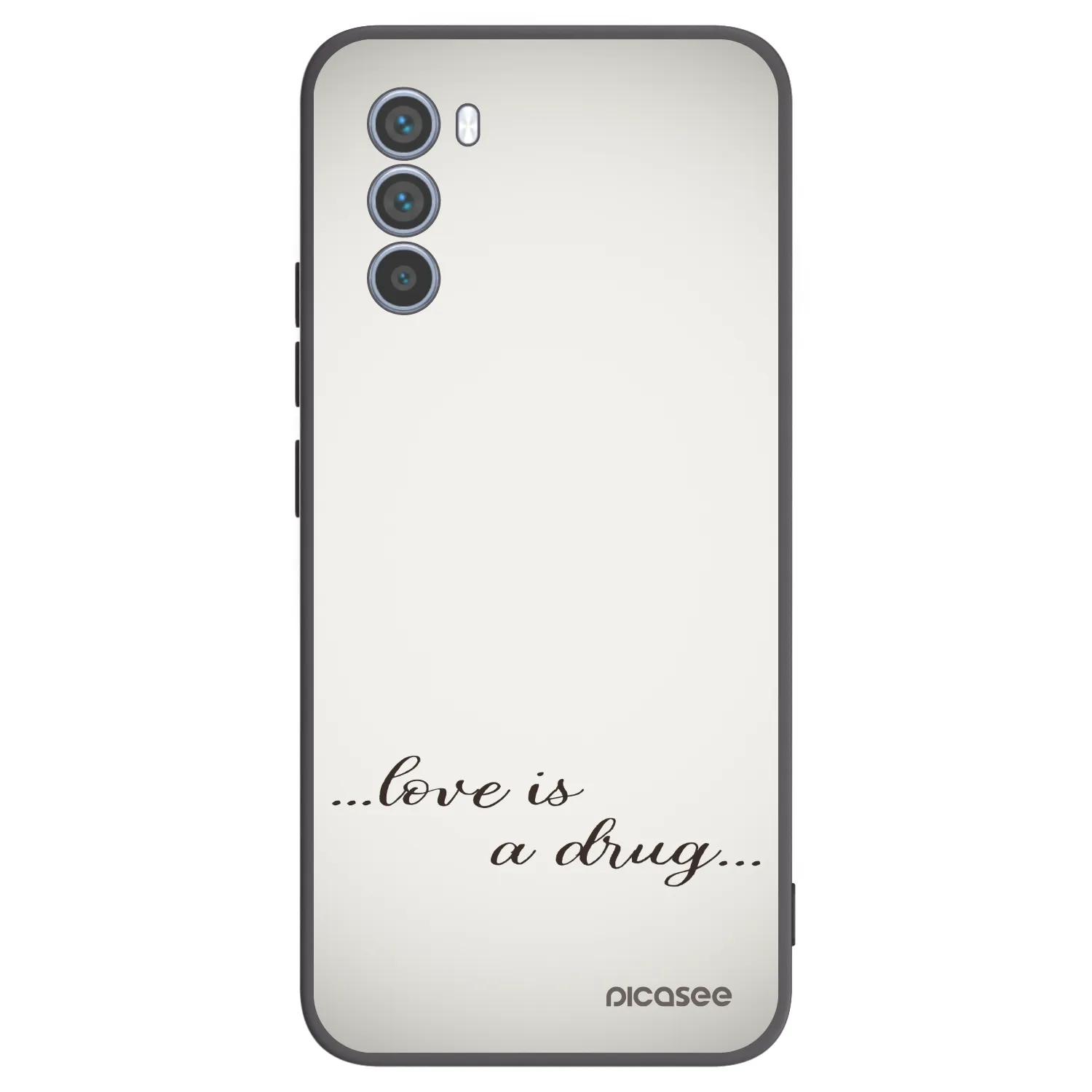 Picasee silikonowe czarne etui na Motorola Moto G62 - Love is a drug