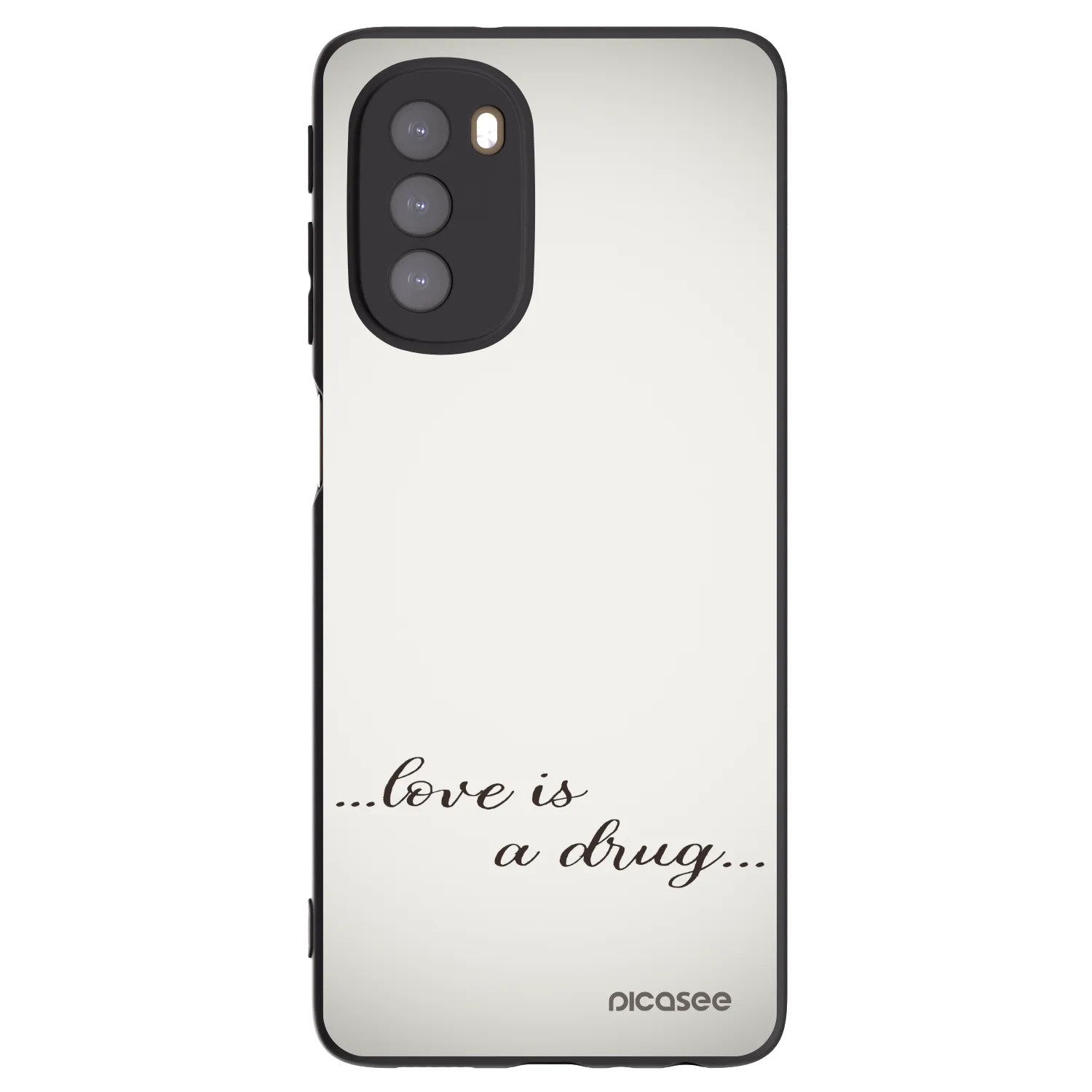 Picasee silikonowe czarne etui na Motorola Moto G51 - Love is a drug