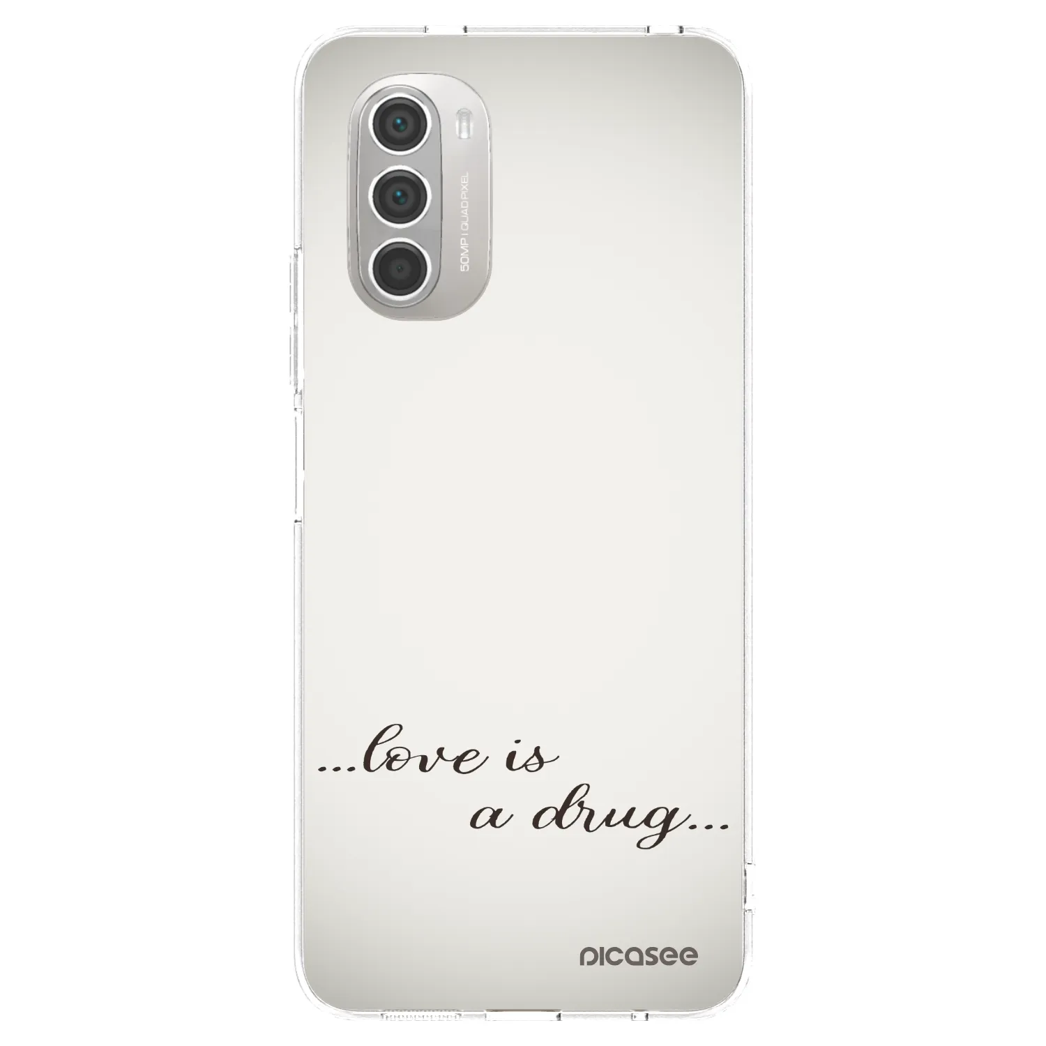 Picasee silikonowe przeźroczyste etui na Motorola Moto G51 - Love is a drug