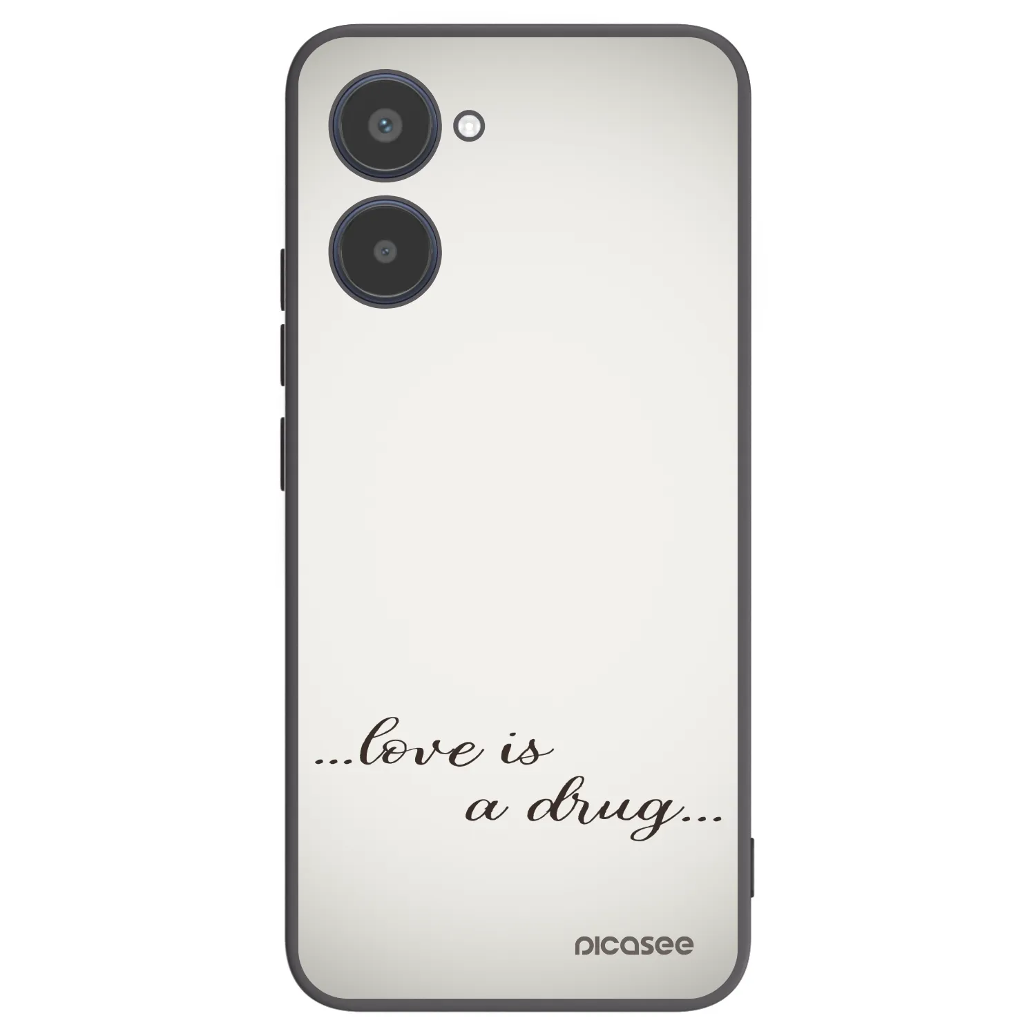 Picasee silikonowe czarne etui na Realme 10 4G - Love is a drug