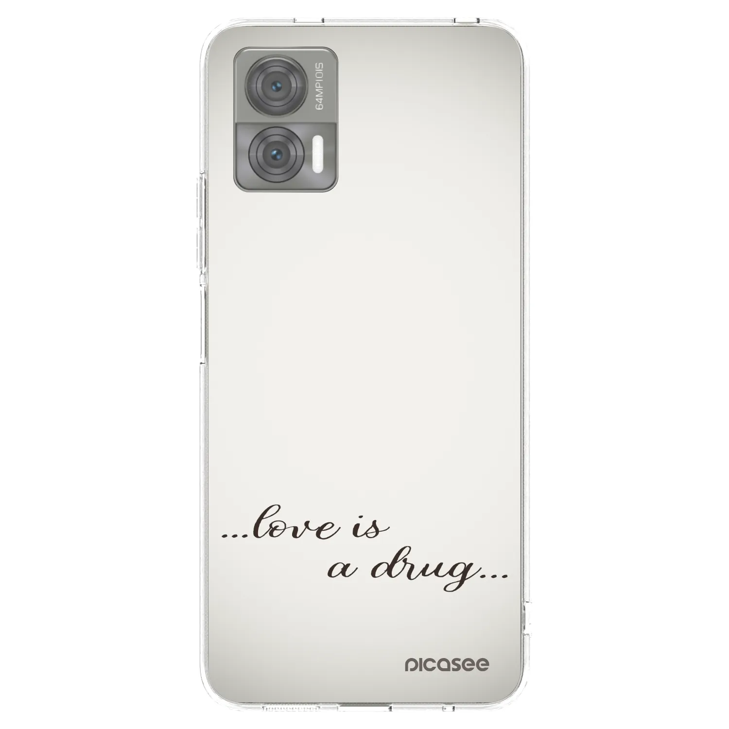 Picasee silikonowe przeźroczyste etui na Motorola Edge 30 Neo - Love is a drug