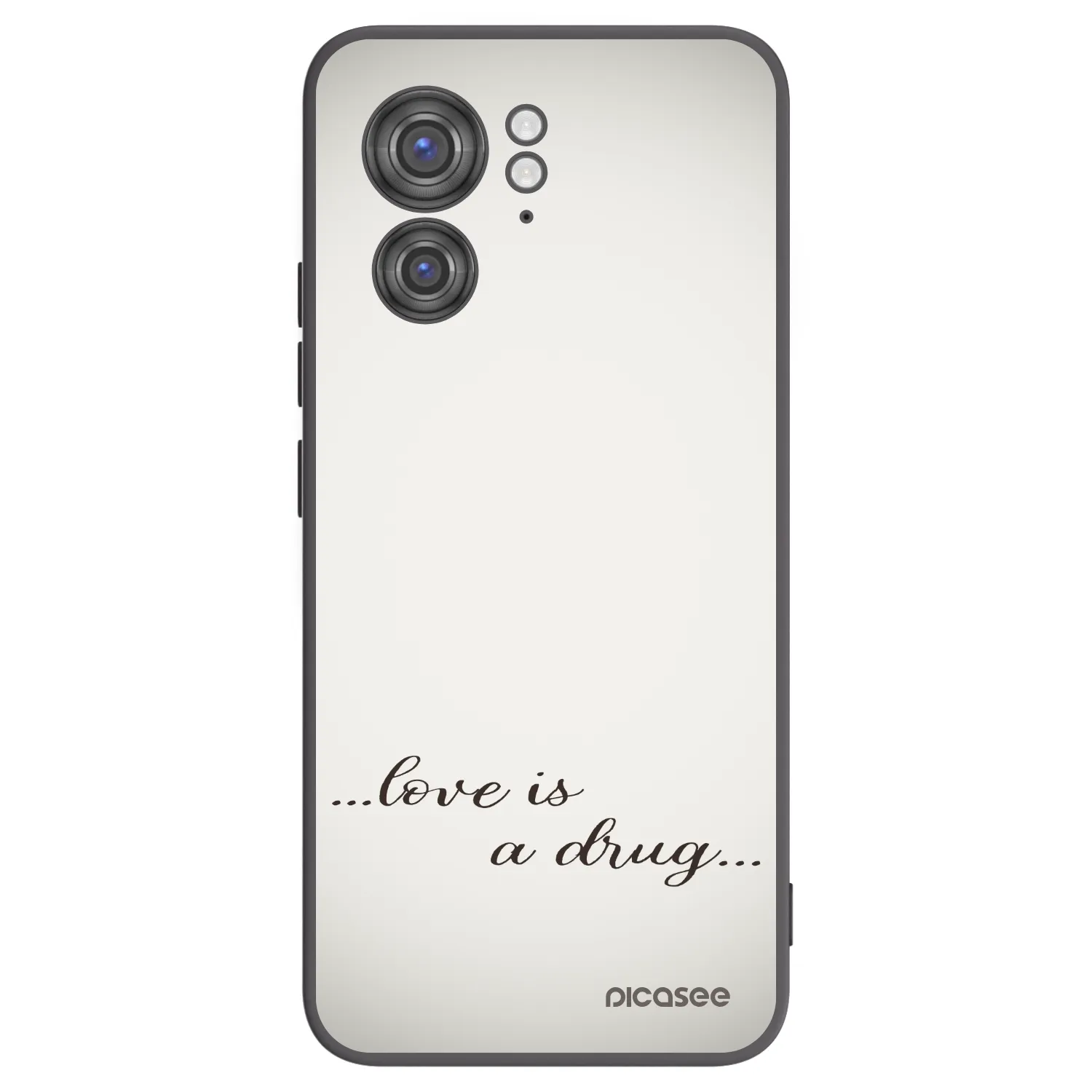 Picasee silikonowe czarne etui na Motorola Edge 40 - Love is a drug