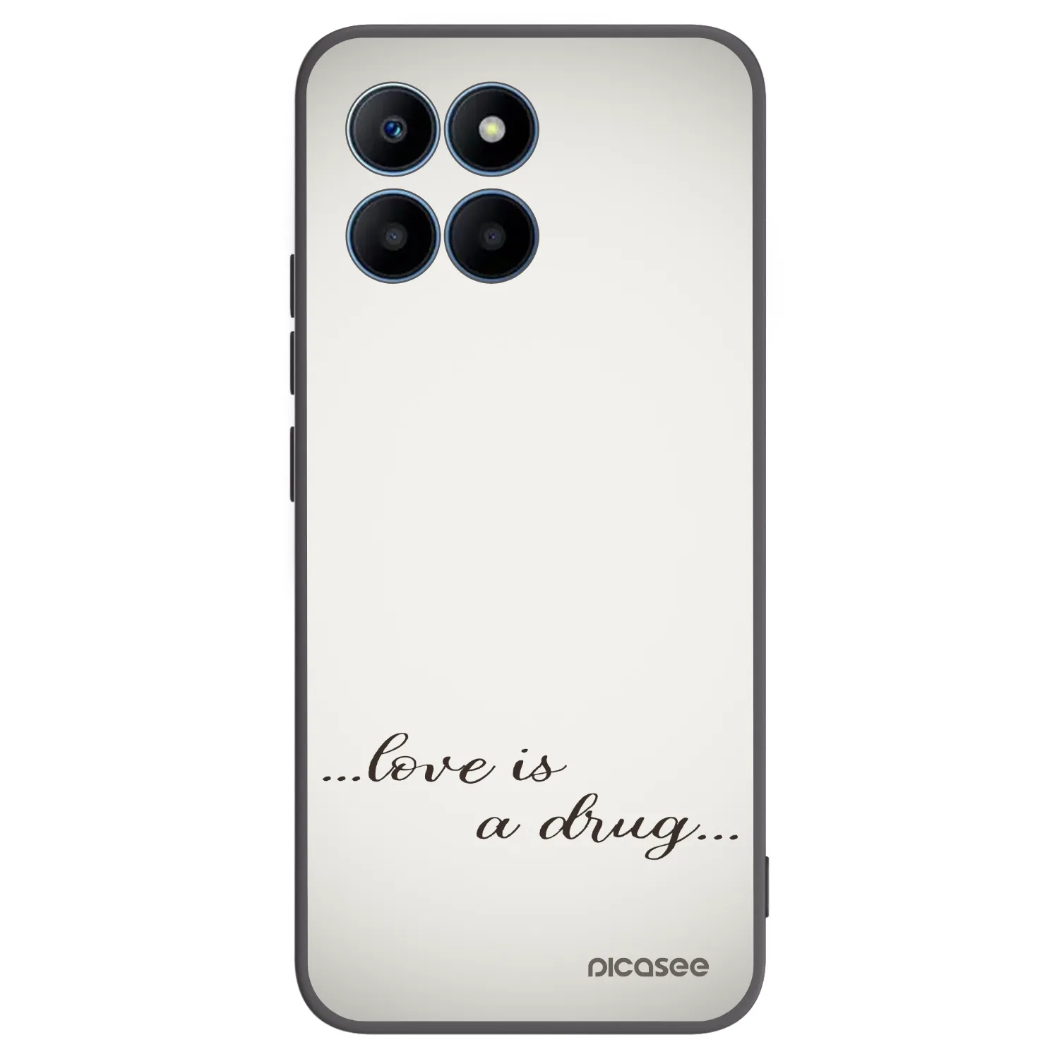 Picasee silikonowe czarne etui na Honor 70 Lite - Love is a drug
