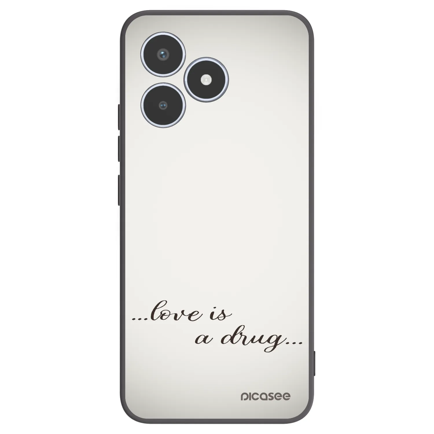 Picasee silikonowe czarne etui na Realme C53 - Love is a drug