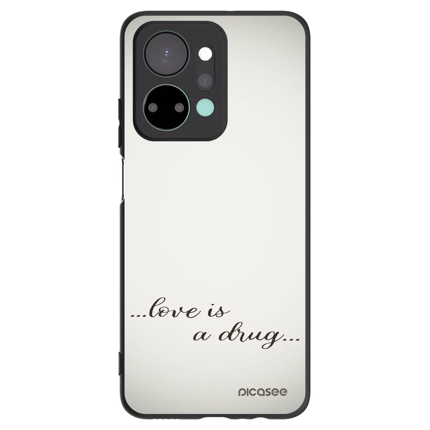 Picasee silikonowe czarne etui na Honor X7a - Love is a drug