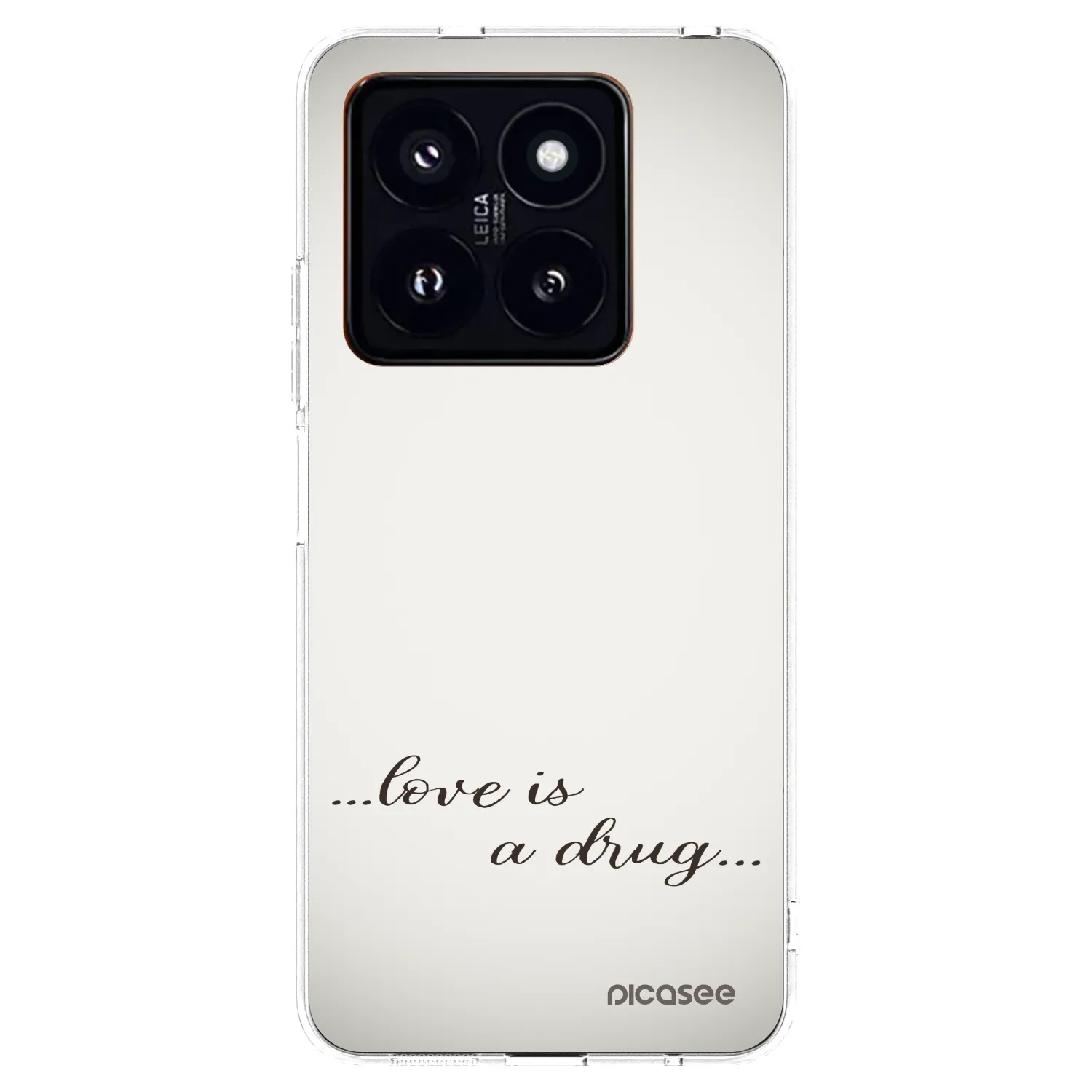 Picasee silikonowe przeźroczyste etui na Xiaomi 14 Pro - Love is a drug