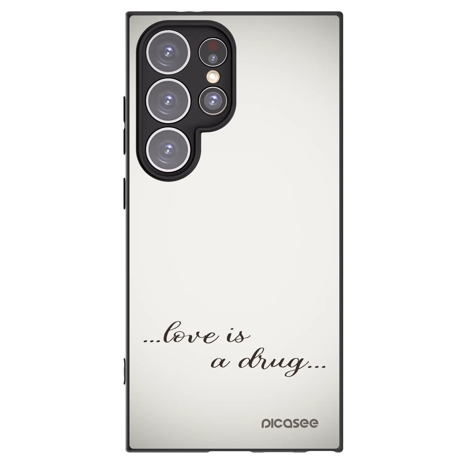 Picasee silikonowe czarne etui na Samsung Galaxy S24 Ultra S928B 5G - Love is a drug