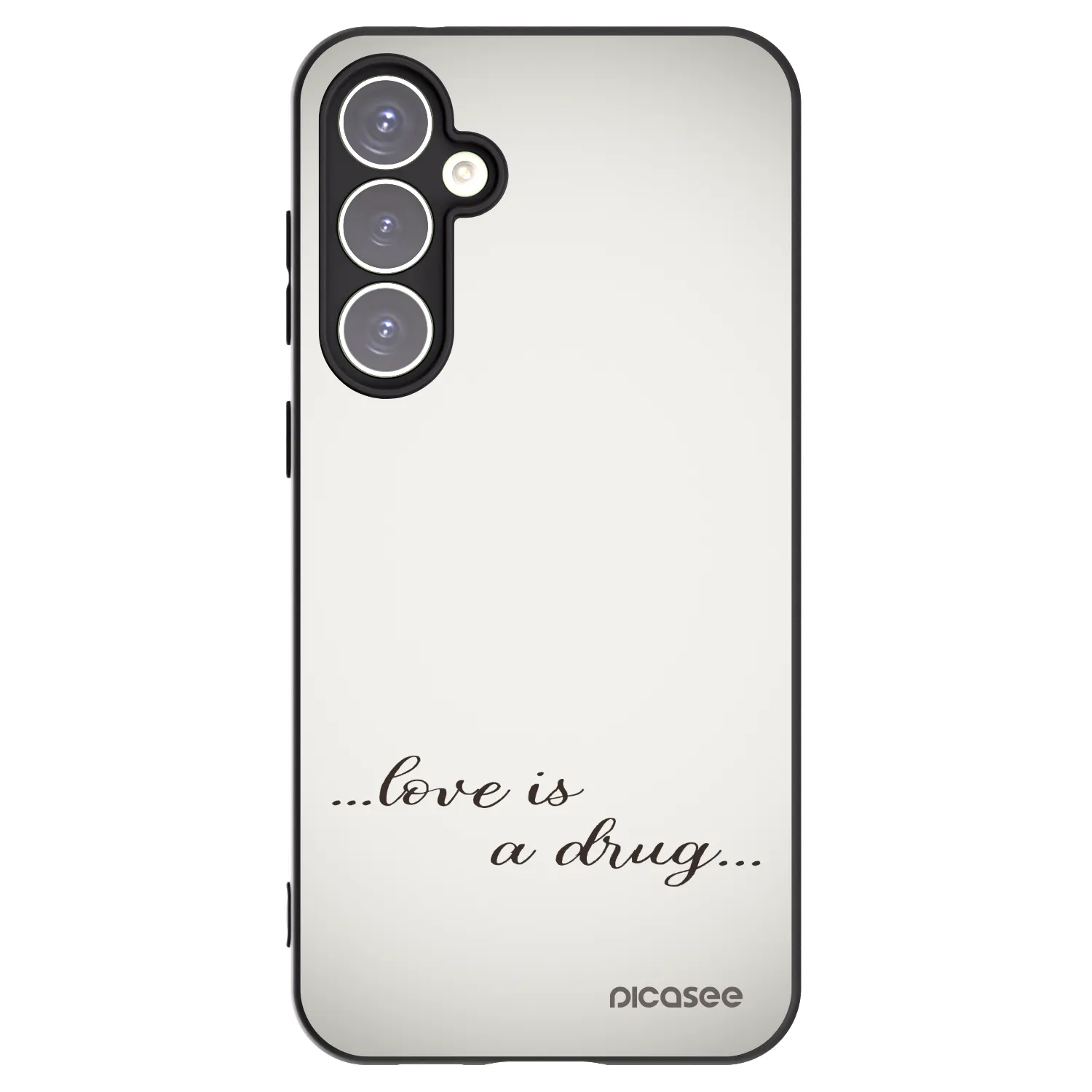 Picasee silikonowe czarne etui na Samsung Galaxy S23 FE S711B - Love is a drug