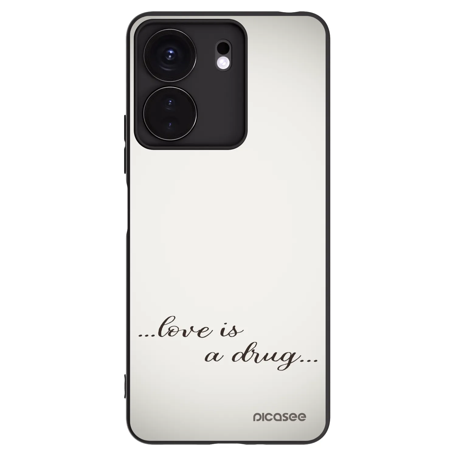 Picasee silikonowe czarne etui na Xiaomi Redmi 13C 4G - Love is a drug