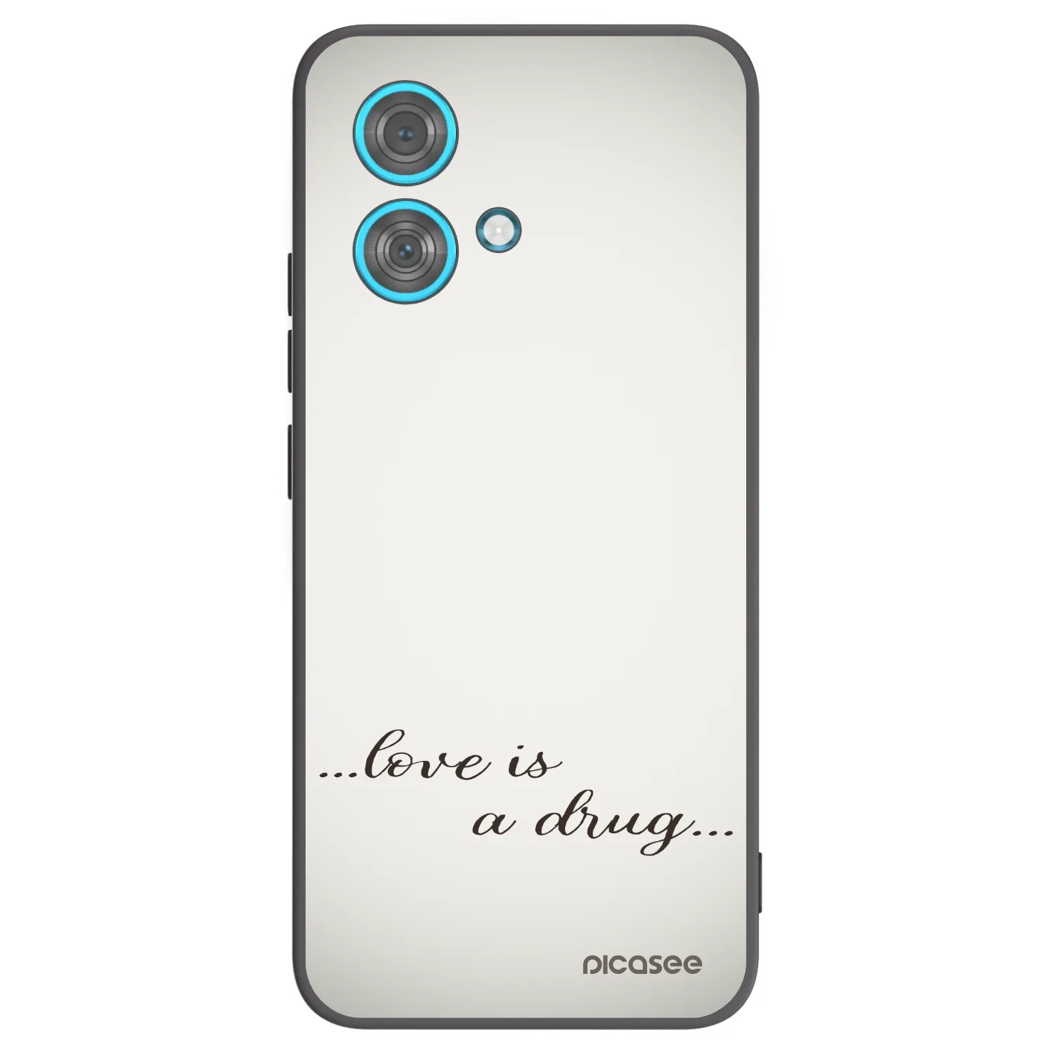 Picasee silikonowe czarne etui na Motorola Edge 40 Neo - Love is a drug