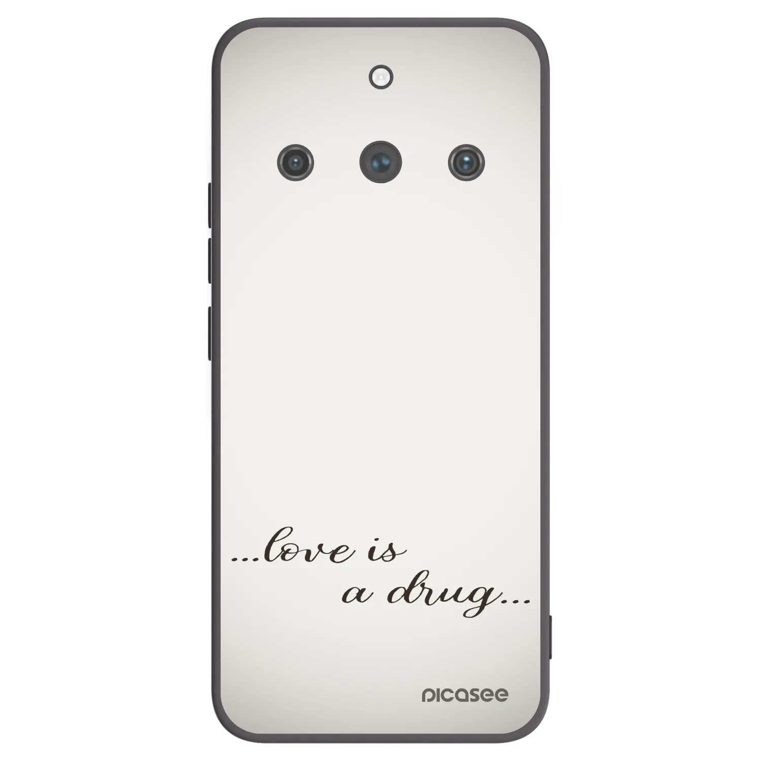 Picasee silikonowe czarne etui na Realme 11 Pro+ - Love is a drug