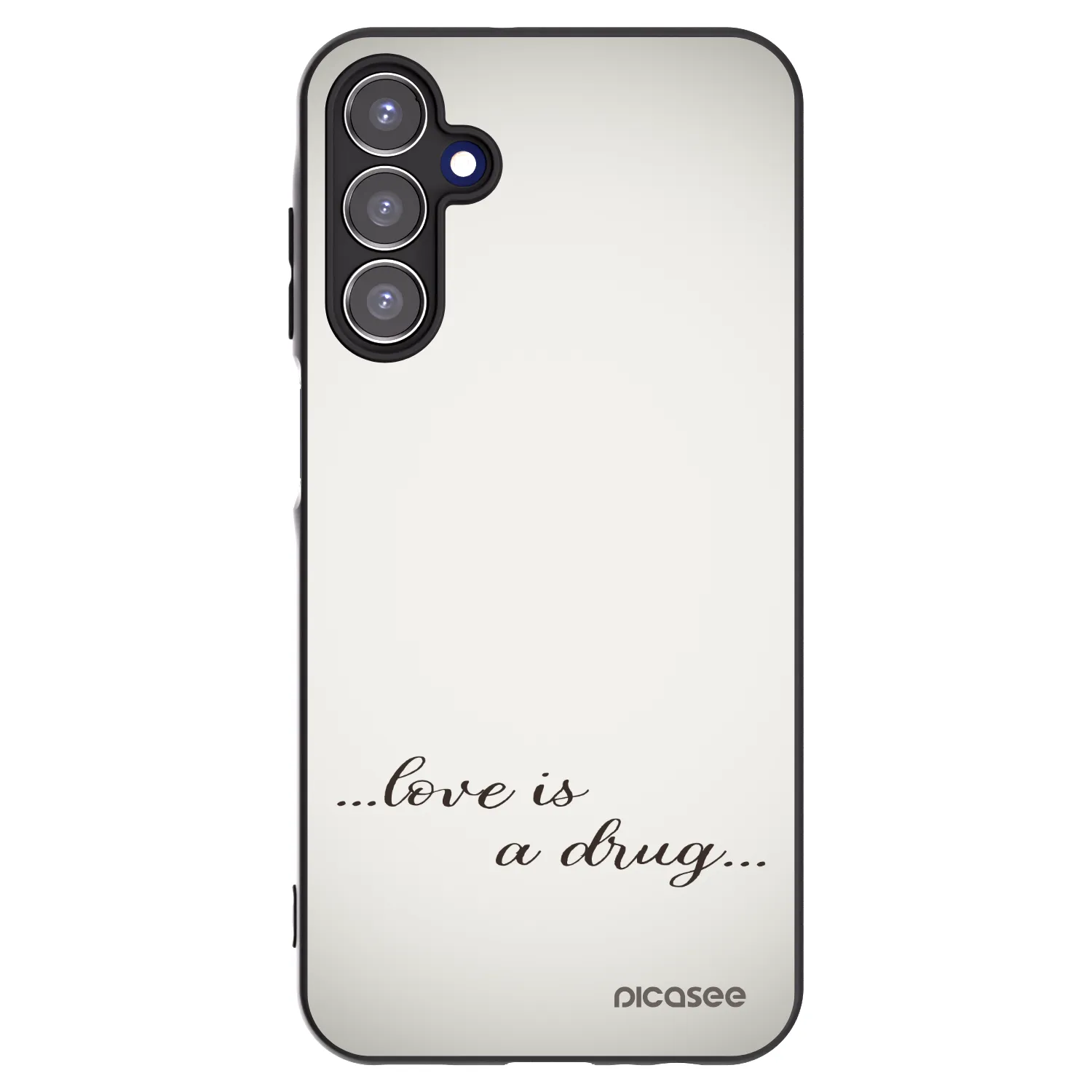 Picasee silikonowe czarne etui na Samsung Galaxy A15 A155F 4G - Love is a drug