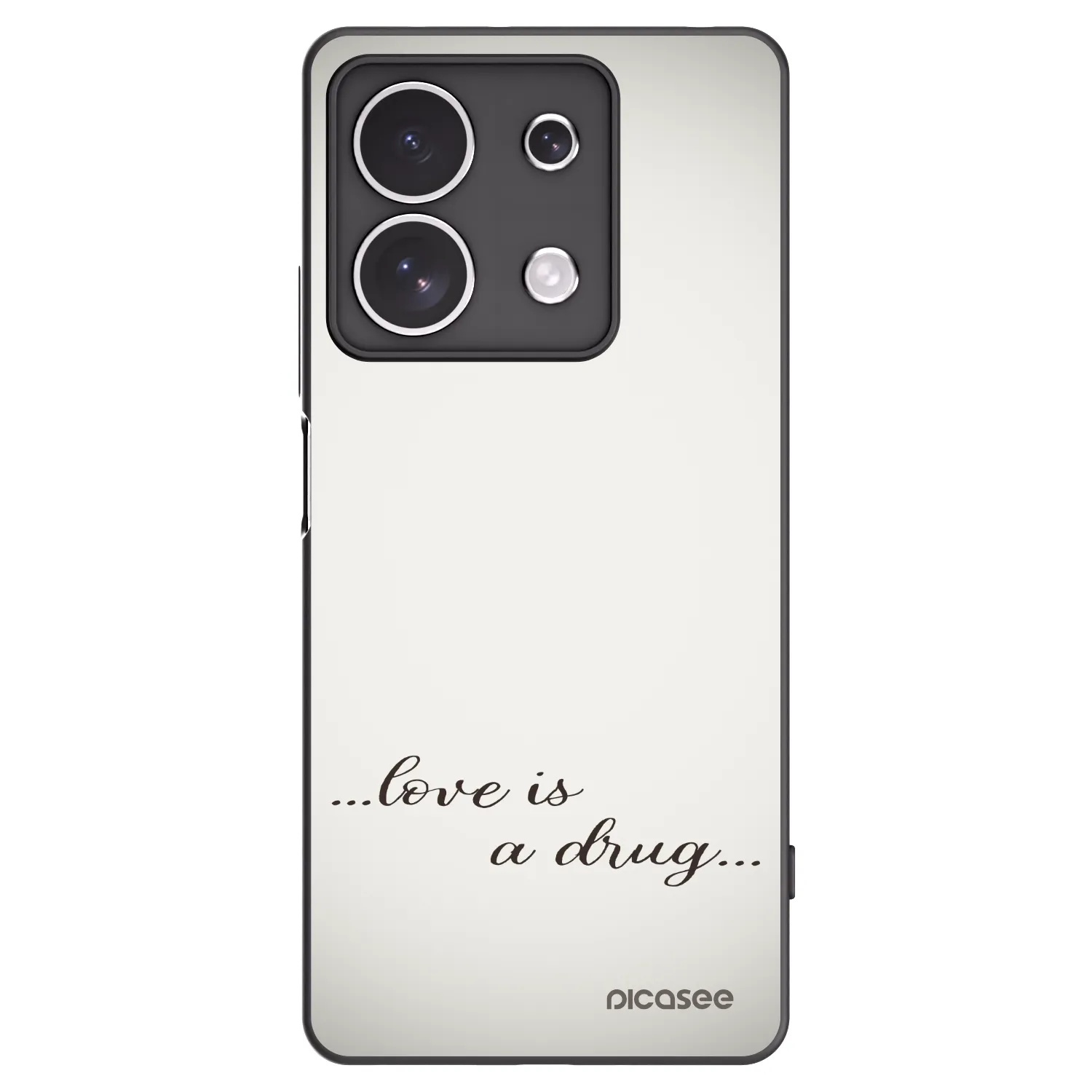 Picasee silikonowe czarne etui na Xiaomi Redmi Note 13 4G - Love is a drug