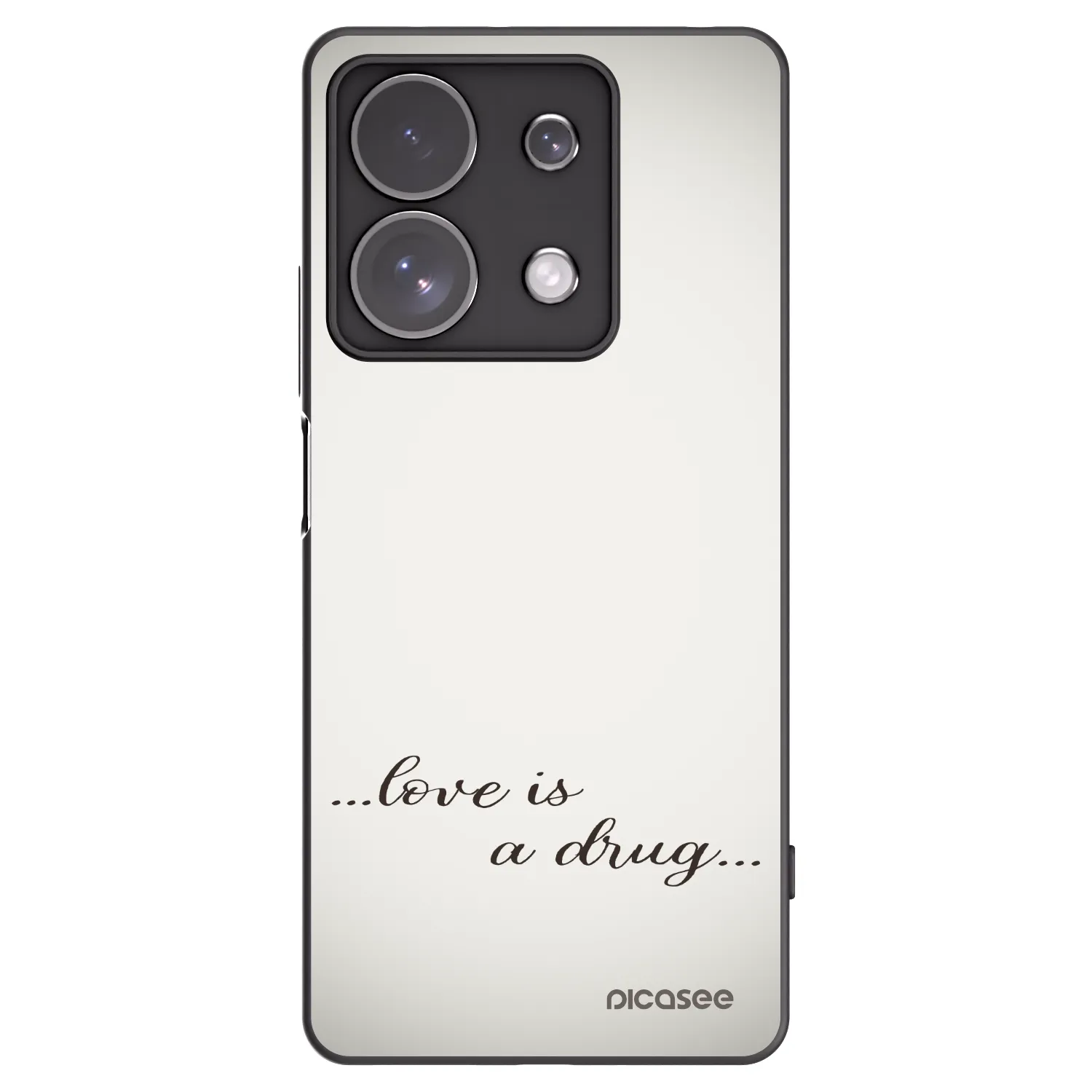 Picasee silikonowe czarne etui na Xiaomi Redmi Note 13 Pro 4G - Love is a drug