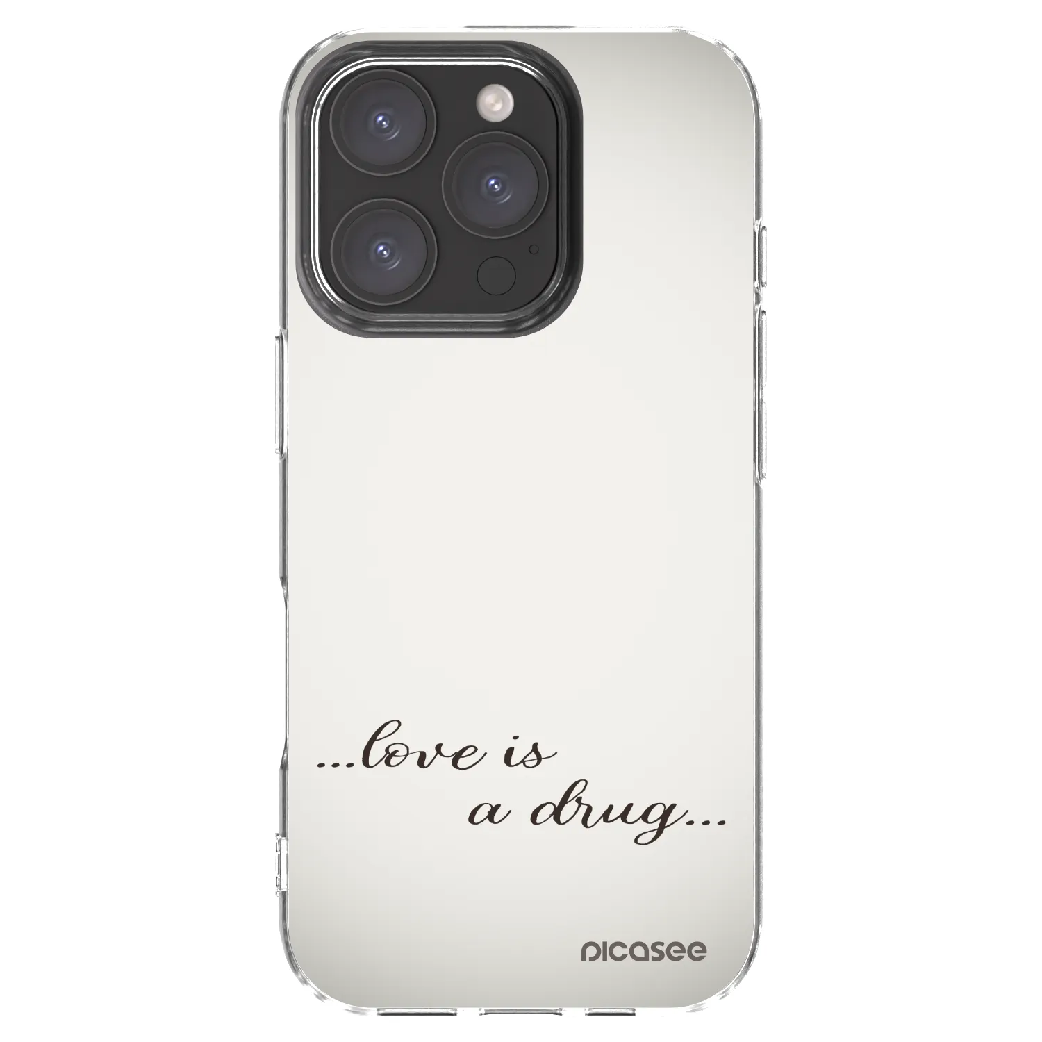 Picasee silikonowe przeźroczyste etui na Apple iPhone 16 Pro - Love is a drug