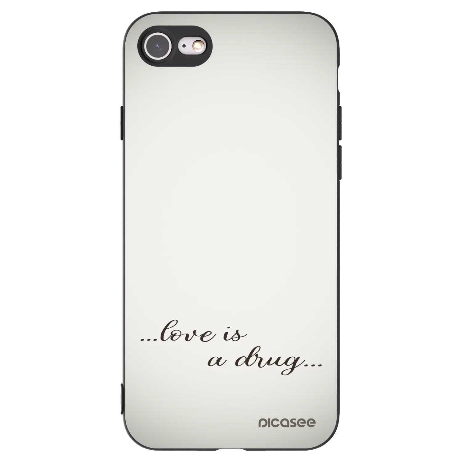 Picasee silikonowe czarne etui na Apple iPhone 8 - Love is a drug
