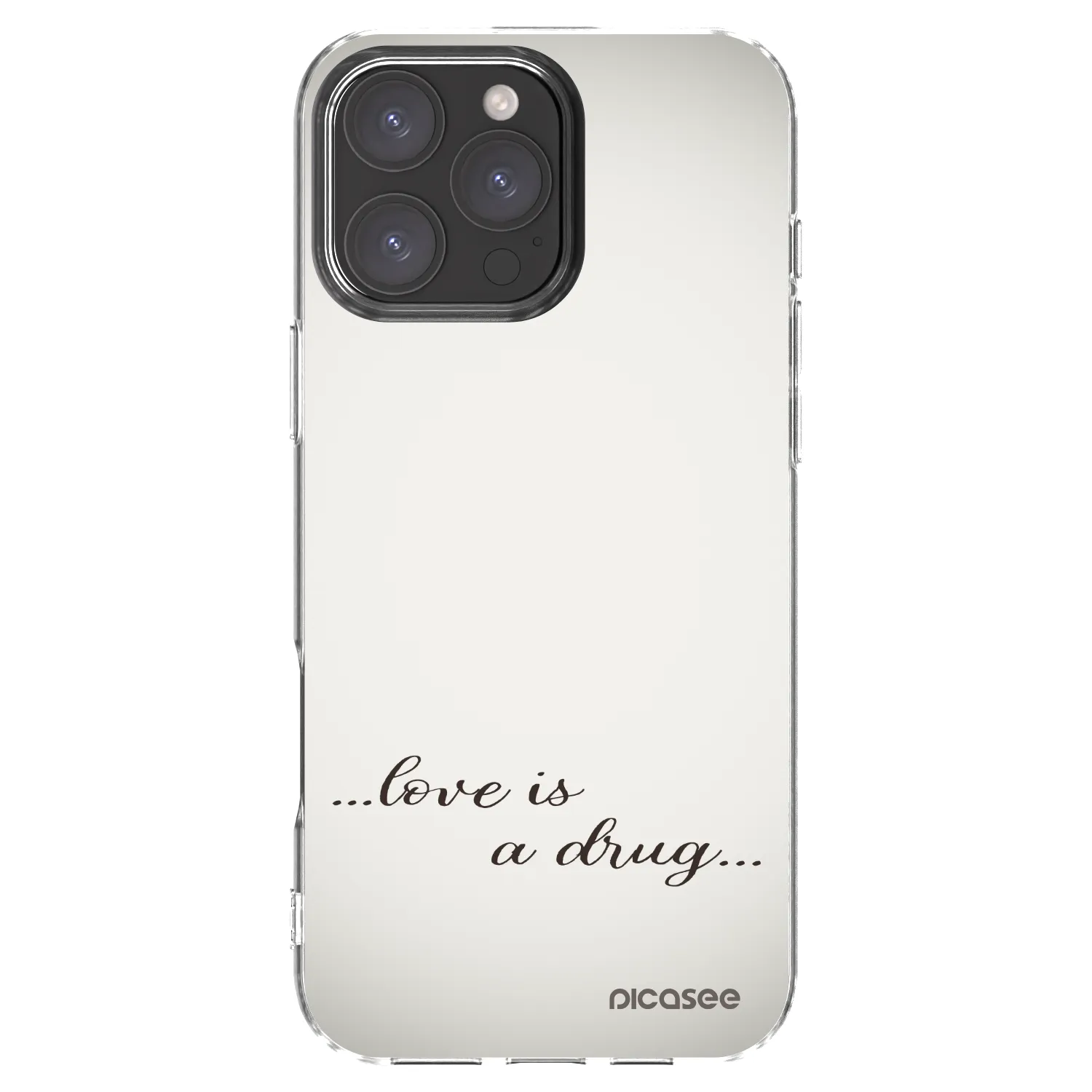 Picasee silikonowe przeźroczyste etui na Apple iPhone 16 Pro Max - Love is a drug