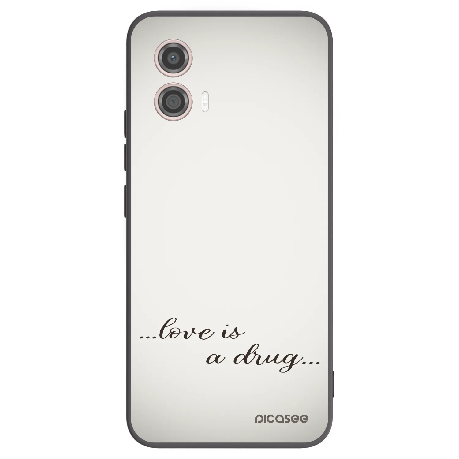 Picasee silikonowe czarne etui na Motorola Moto G53 5G - Love is a drug
