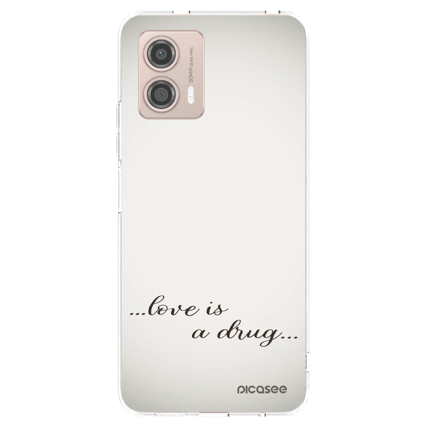 Picasee silikonowe przeźroczyste etui na Motorola Moto G53 5G - Love is a drug