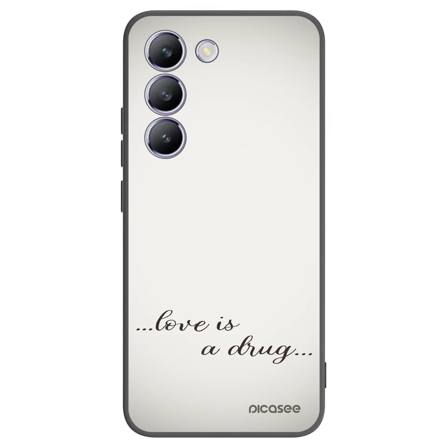 Picasee silikonowe czarne etui na Vivo V40 SE 5G - Love is a drug