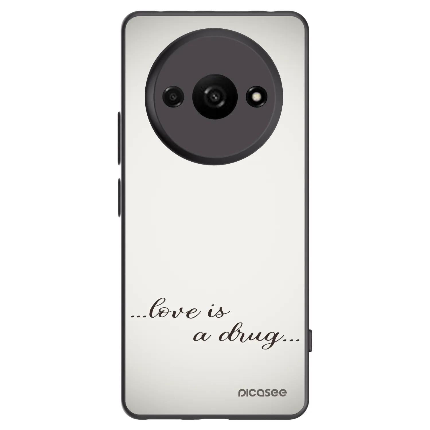 Picasee silikonowe czarne etui na Xiaomi Redmi A3 - Love is a drug