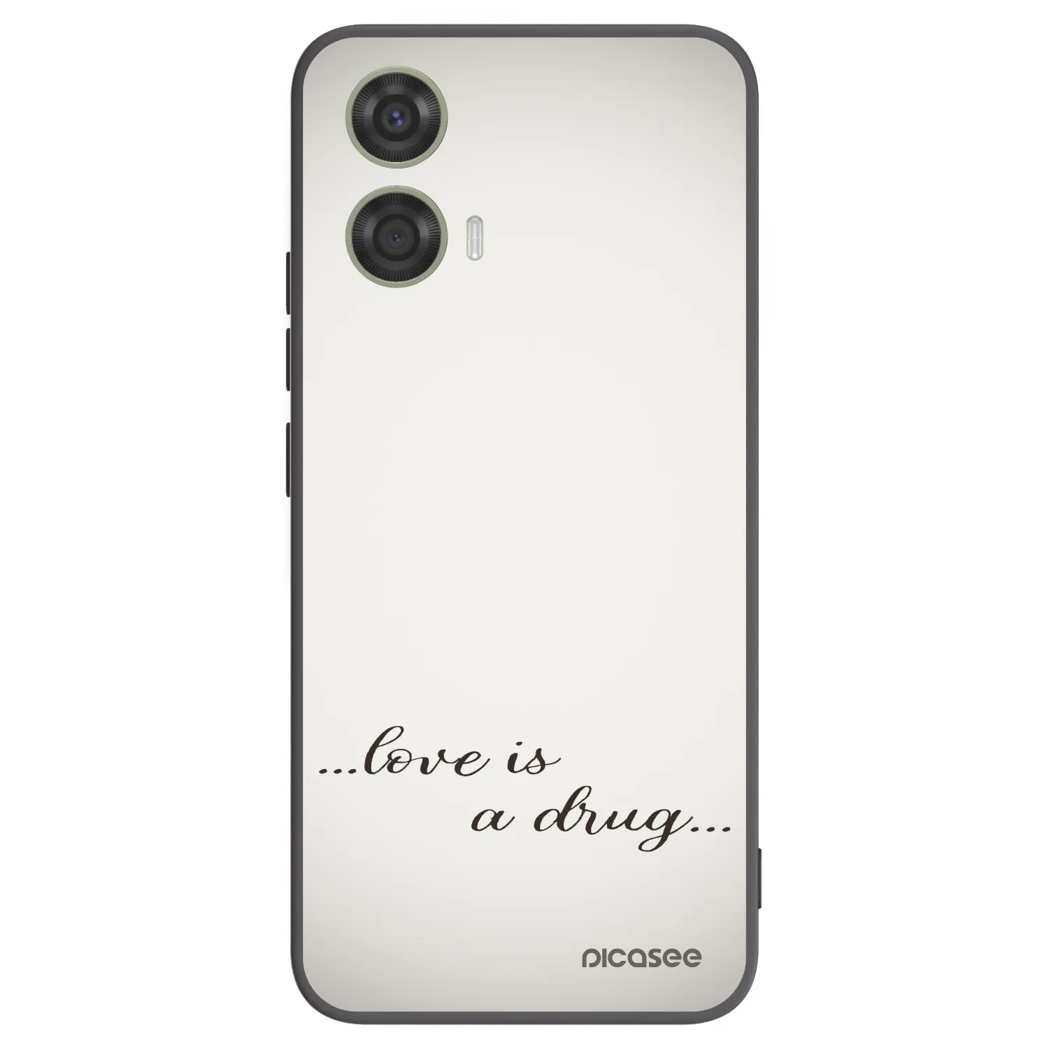 Picasee silikonowe czarne etui na Motorola Moto G24 - Love is a drug
