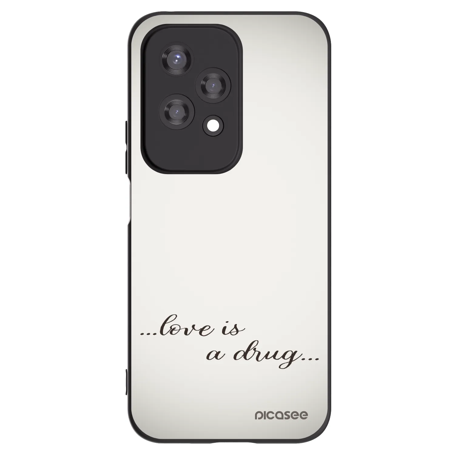 Picasee silikonowe czarne etui na Honor 200 Lite - Love is a drug