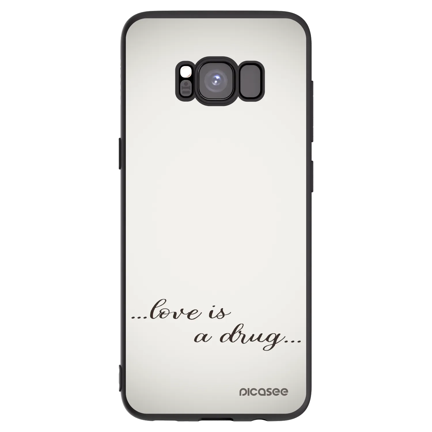 Picasee silikonowe czarne etui na Samsung Galaxy S8 G950F - Love is a drug