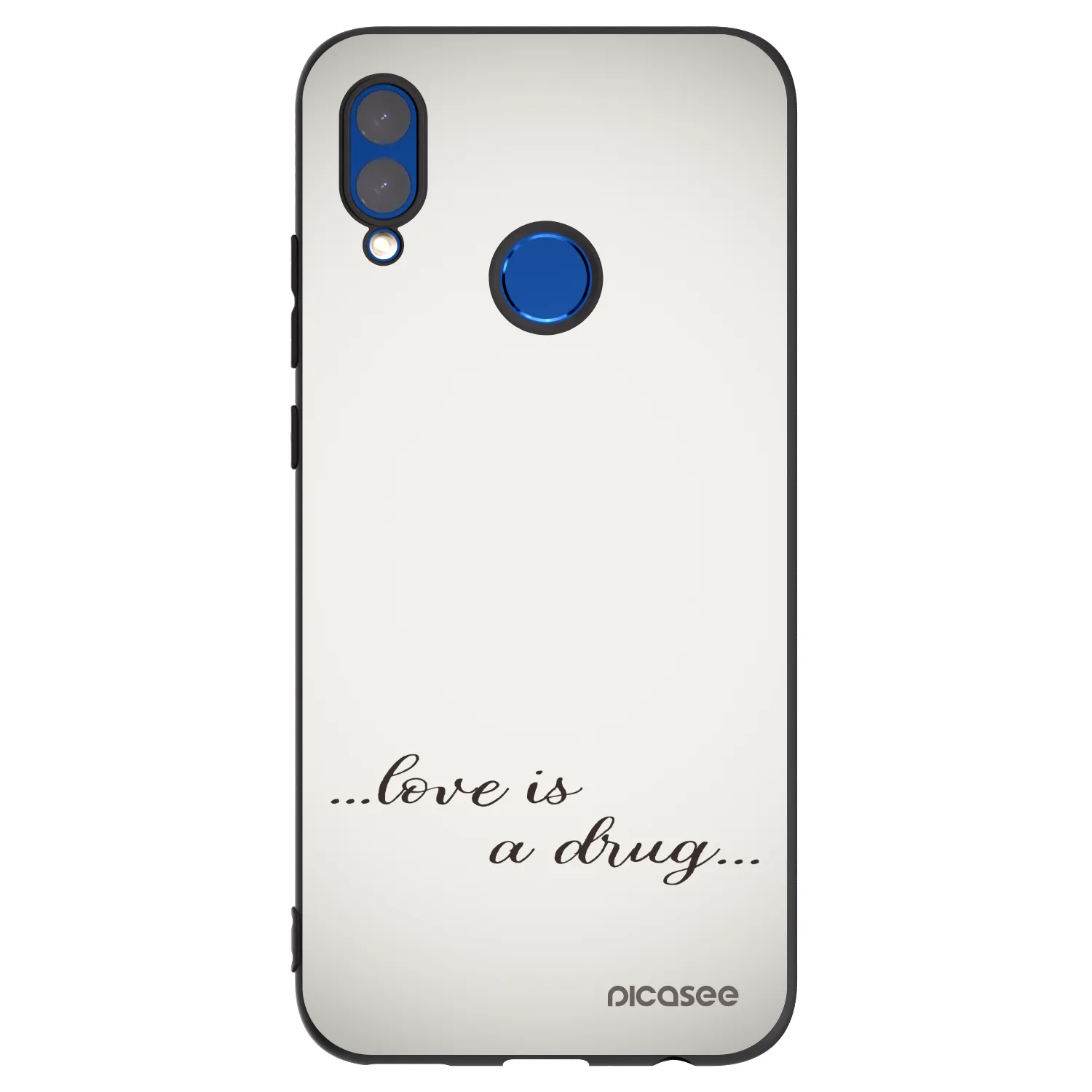Picasee silikonowe czarne etui na Honor 10 Lite - Love is a drug