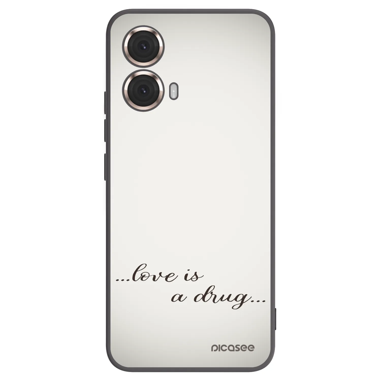 Picasee silikonowe czarne etui na Motorola Moto G85 - Love is a drug