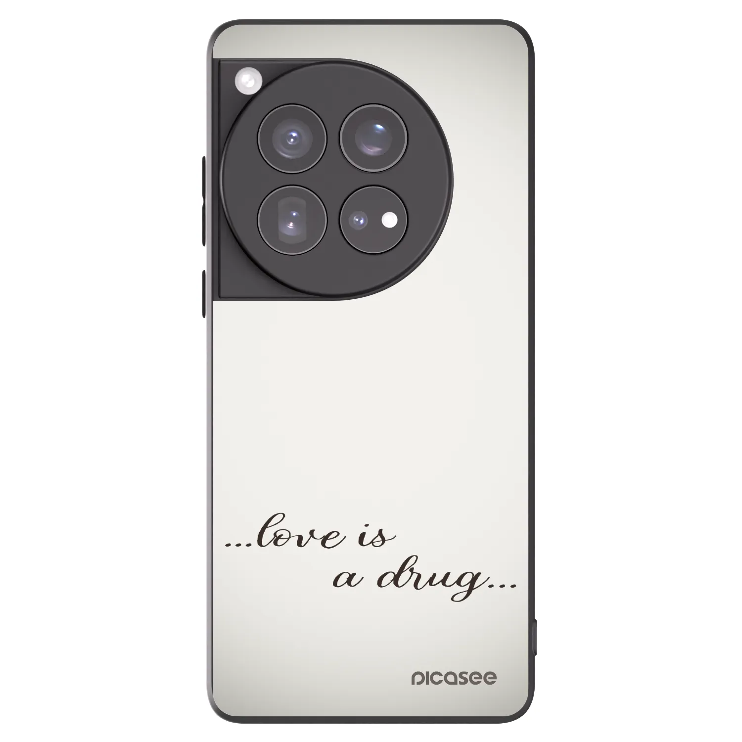 Picasee silikonowe czarne etui na OnePlus 12 5G - Love is a drug