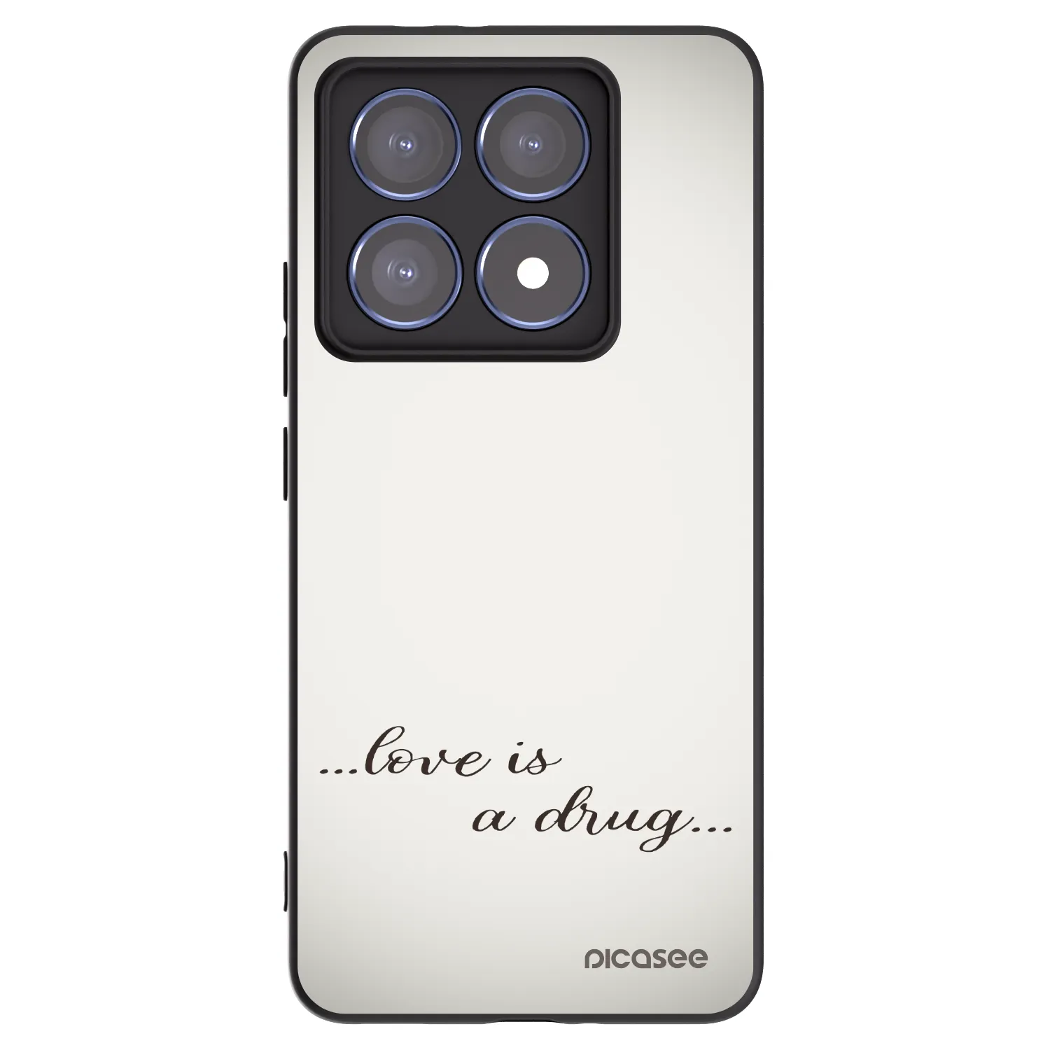 Picasee silikonowe czarne etui na Xiaomi 14T Pro - Love is a drug