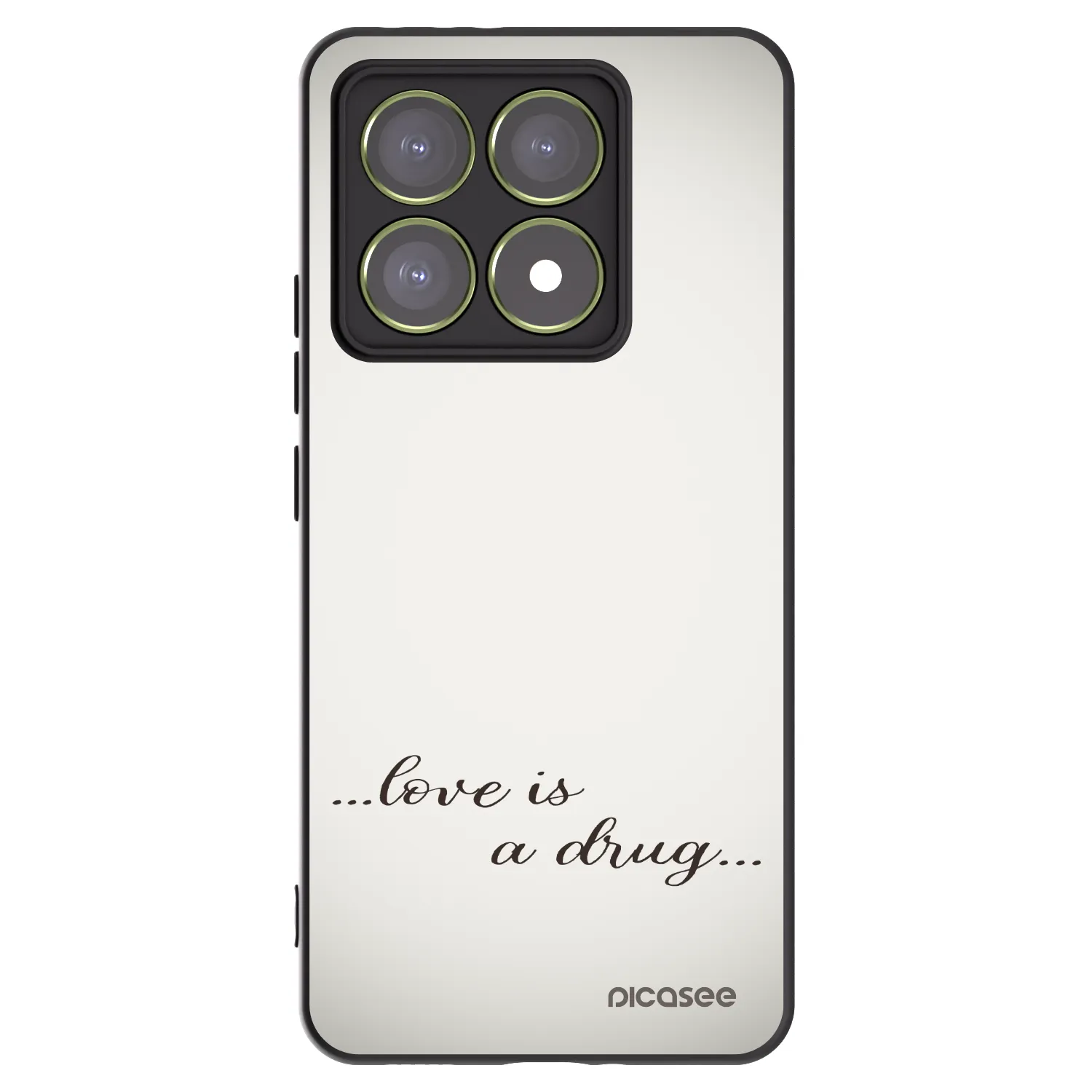 Picasee silikonowe czarne etui na Xiaomi 14T - Love is a drug