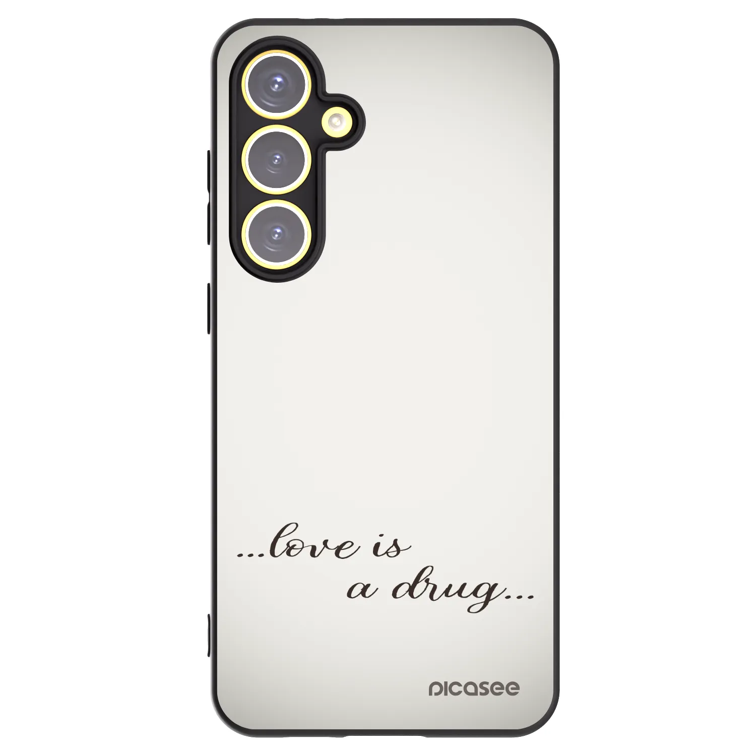 Picasee silikonowe czarne etui na Samsung Galaxy S24 FE S721B - Love is a drug