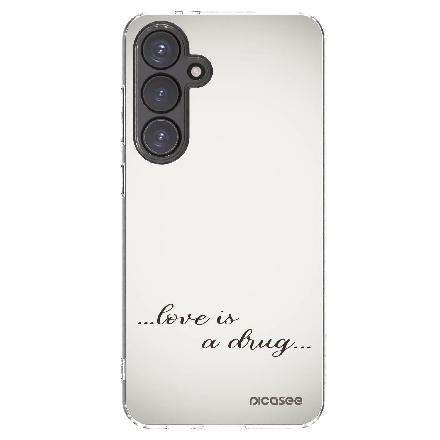 Picasee silikonowe przeźroczyste etui na Samsung Galaxy S24 FE S721B - Love is a drug