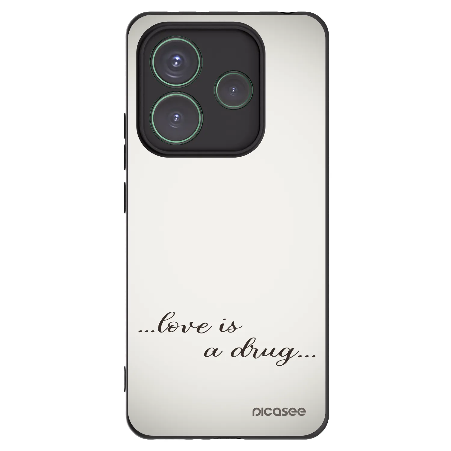 Picasee silikonowe czarne etui na Xiaomi Redmi Note 14 5G - Love is a drug