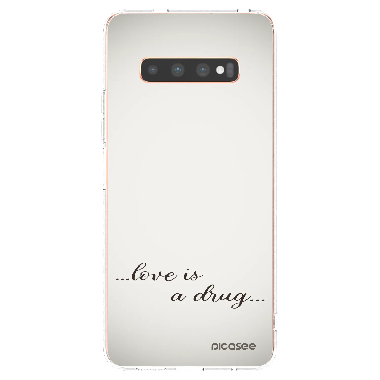 Picasee silikonowe przeźroczyste etui na Samsung Galaxy S10 Plus G975 - Love is a drug