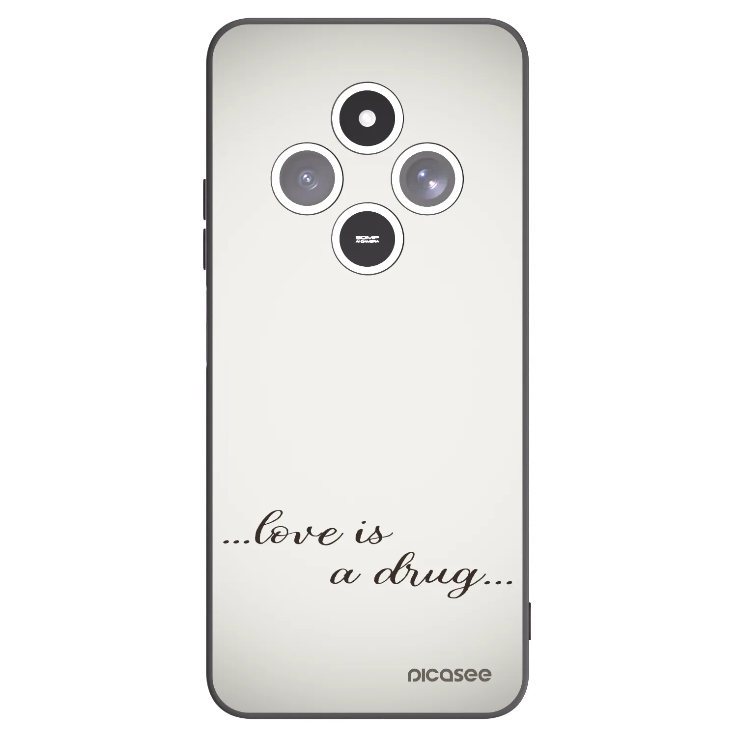 Picasee silikonowe czarne etui na Xiaomi Redmi 14C - Love is a drug