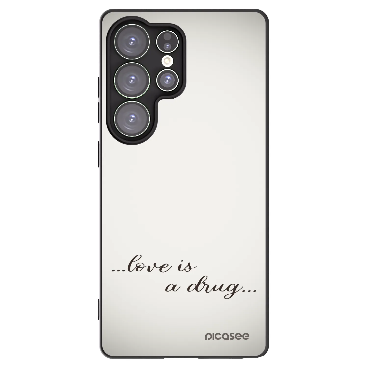 Picasee silikonowe czarne etui na Samsung Galaxy S25 Ultra 5G - Love is a drug