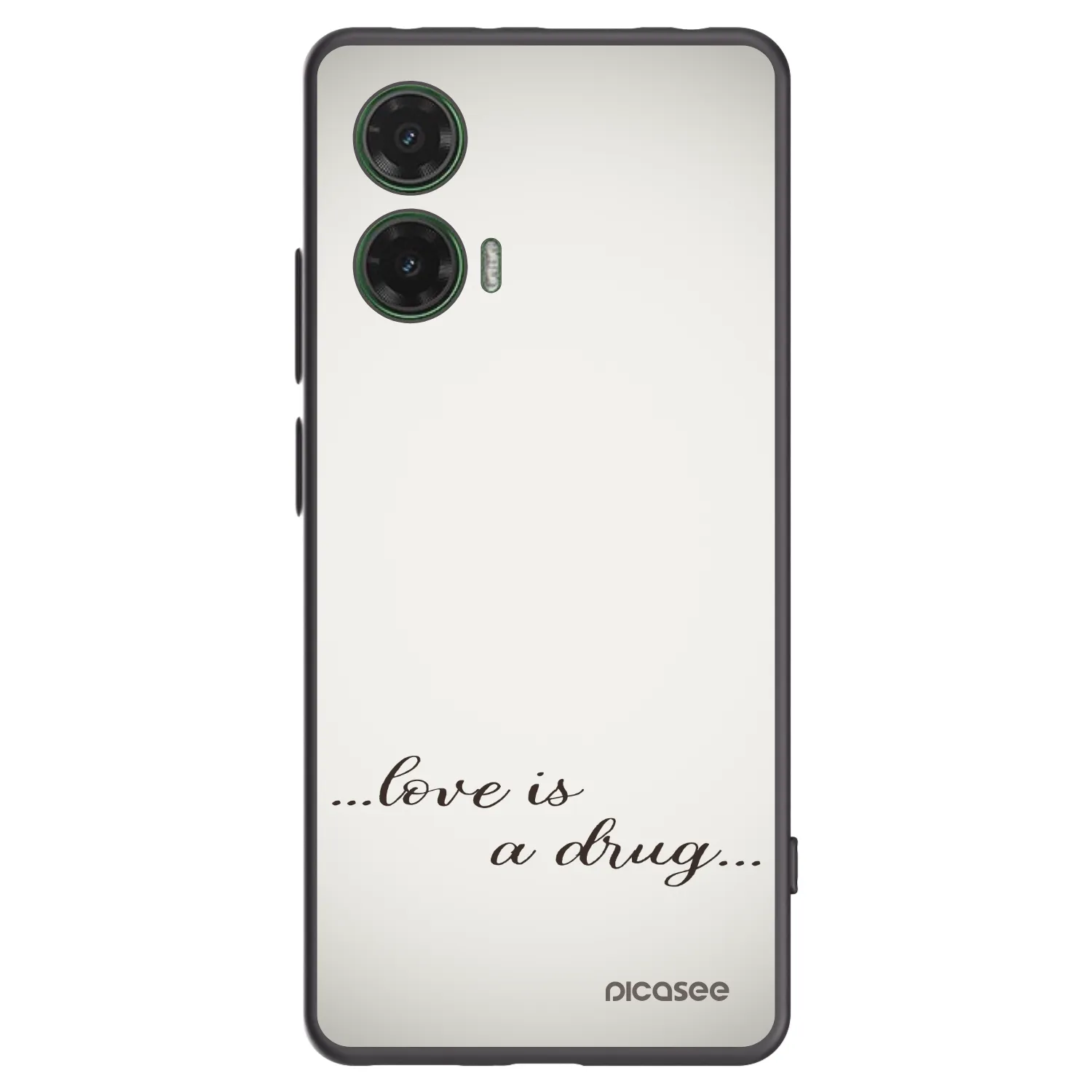 Picasee silikonowe czarne etui na Motorola Moto G35 5G - Love is a drug